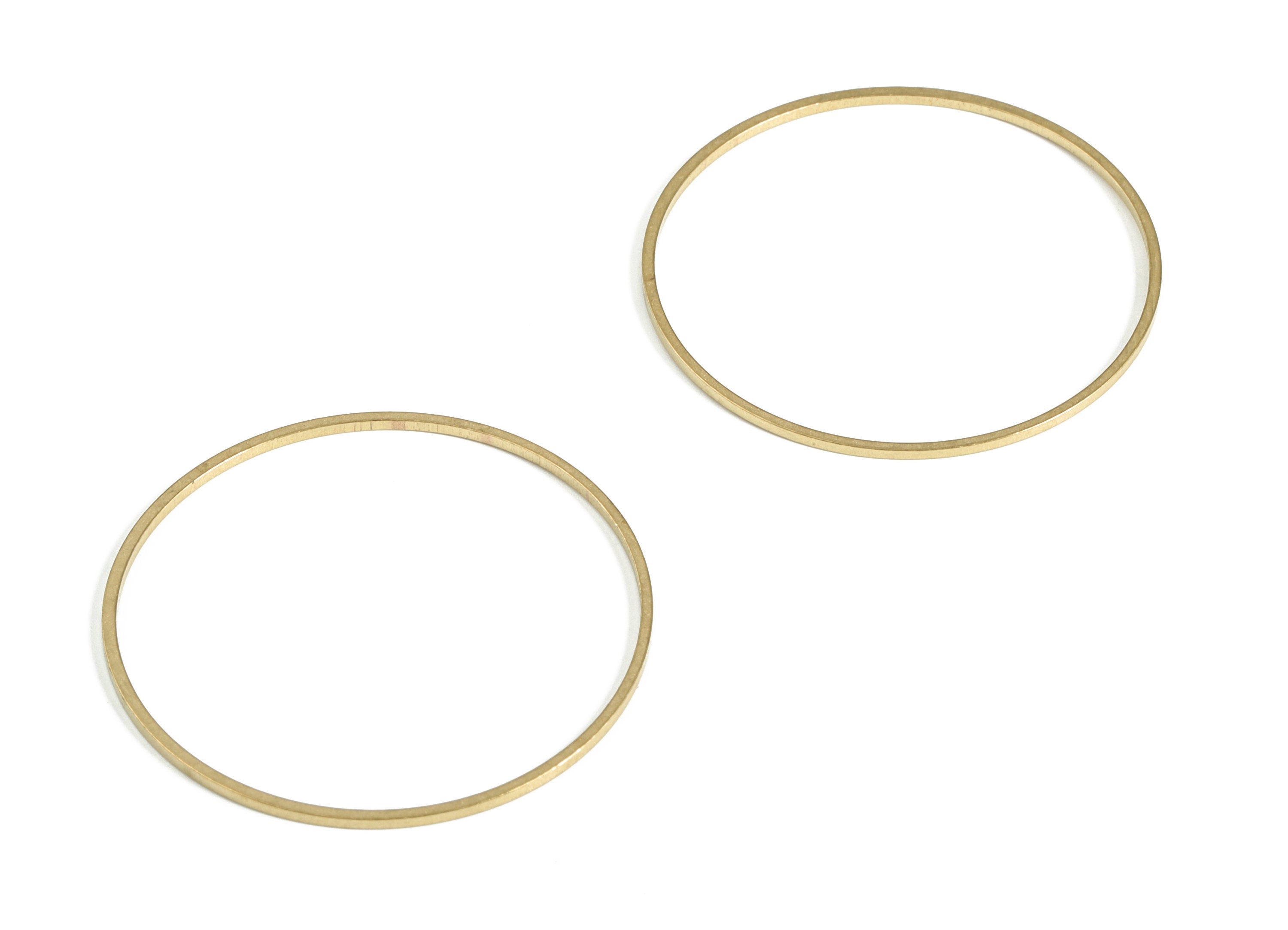 Brass Circle Connector - Raw Brass Round Pendant - Closed Loop Rings - Earring Findings - Jewelry Making SuPPlies - 35x1.0x1.0mm - PP4138-35 - DOMEDBAZAAR