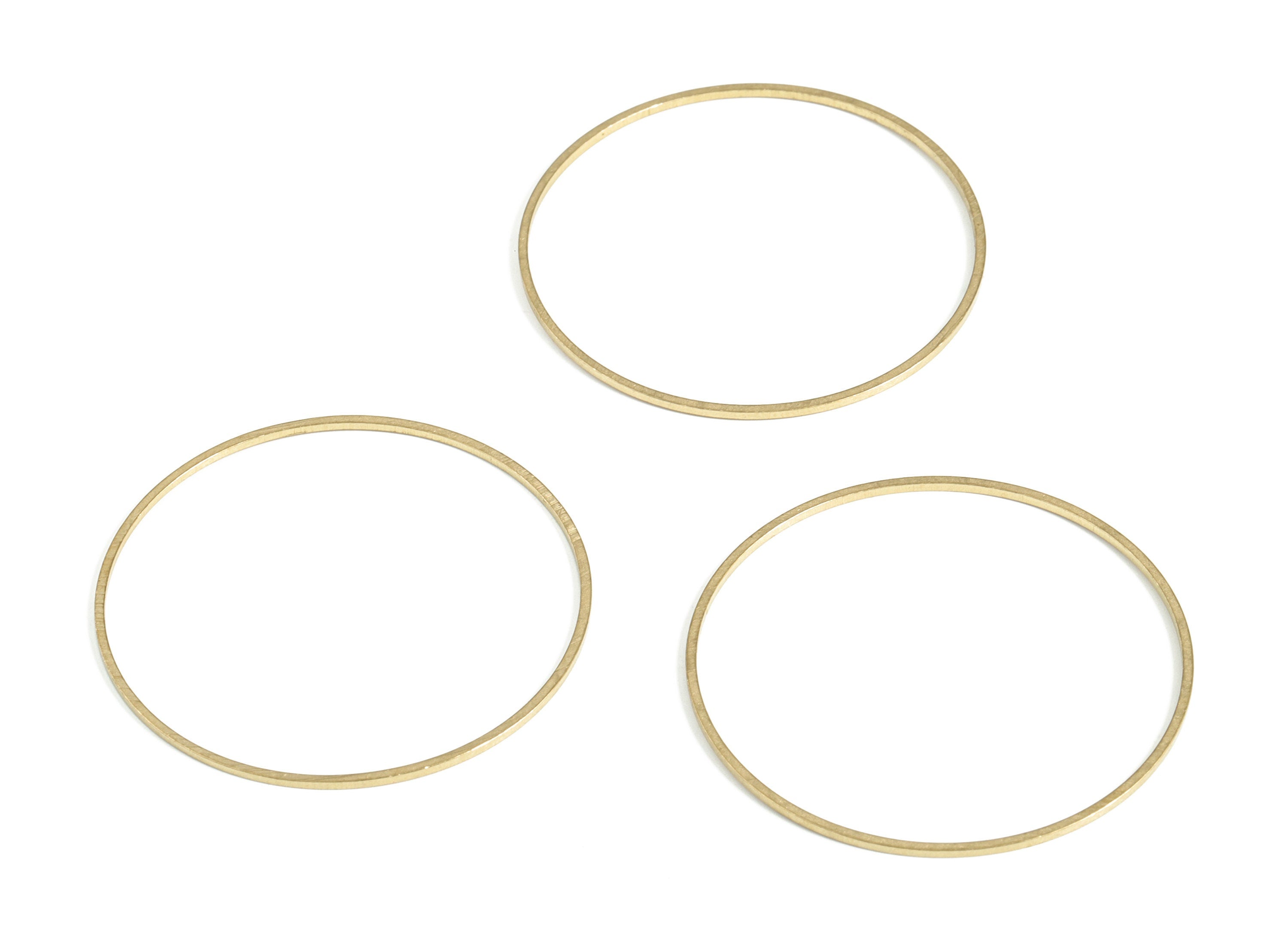 Raw Brass Round Pendants - Brass Round Links- Brass Circle Connector - Earring Findings - Jewelry Making SuPPlies - 40x1.0x1.0mm - PP4138-40 - DOMEDBAZAAR
