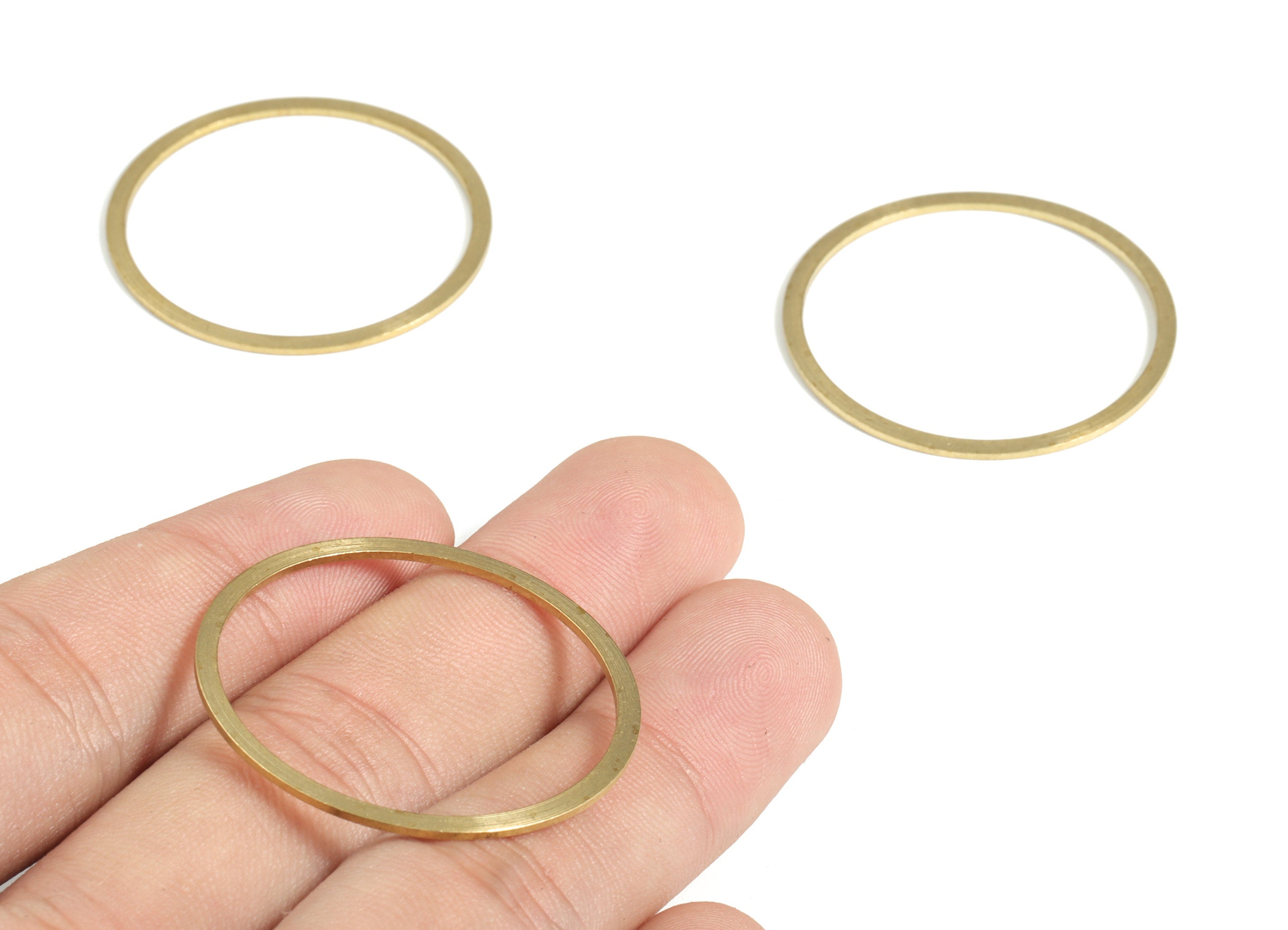 Raw Brass Circle Connector - Raw Brass Round Pendants - Closed Loop Rings - Earring Findings - Jewelry SuPPlies - 35x2.0x1.0mm - PP4139-35 - DOMEDBAZAAR