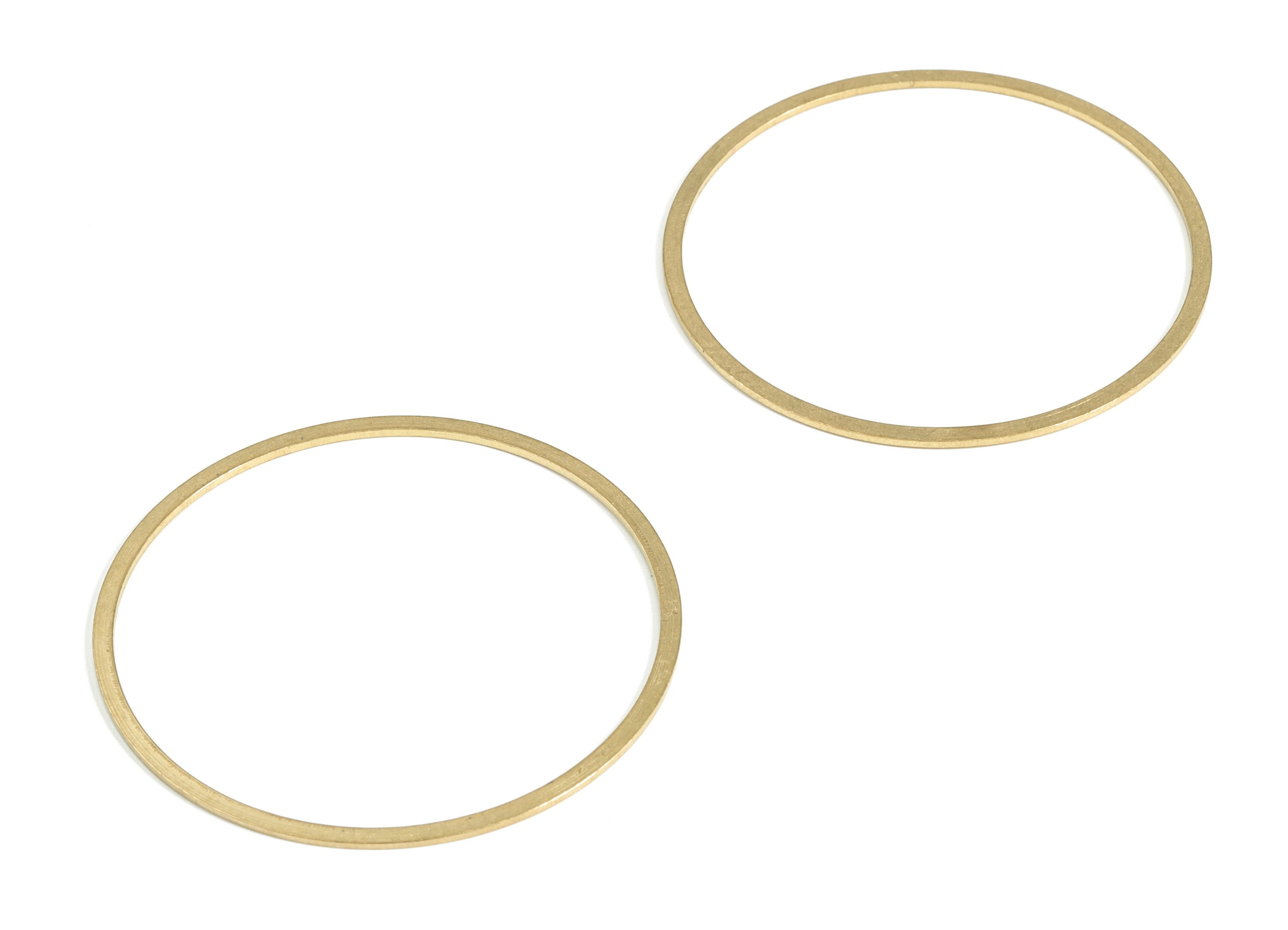 Raw Brass Circle Pendants - Raw Brass Round Connectors - Closed Loop Rings - Earring Findings - Jewelry SuPPlies - 50x2.0x1.0mm - PP4139-50 - DOMEDBAZAAR