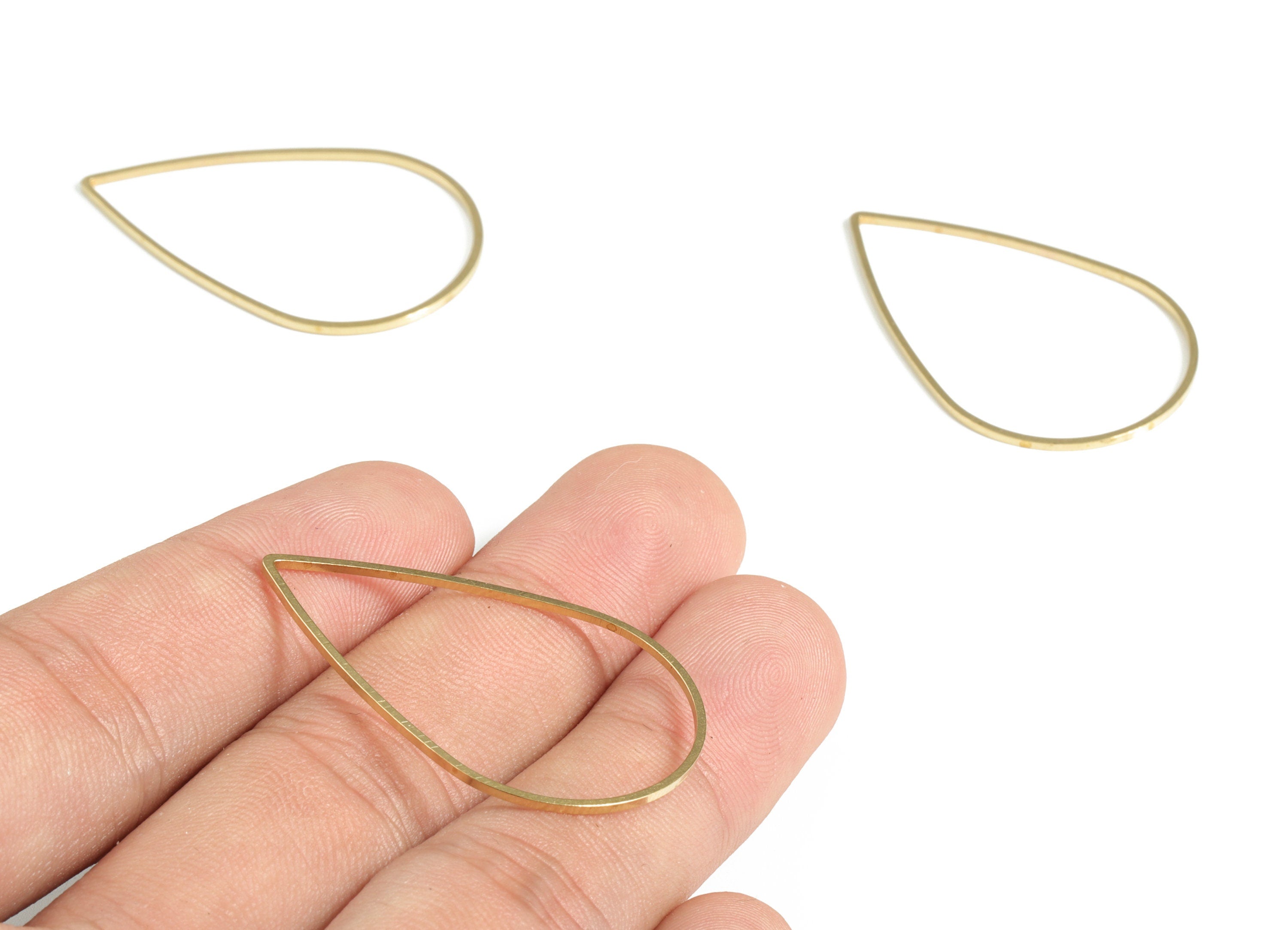 Tear Drop Connector - Raw Brass Drop Pendant - Brass Drop Jewelry Finding - Earring Findings - Jewelry SuPPlies - 39x25.0x10.8mm - PP4143-39 - DOMEDBAZAAR