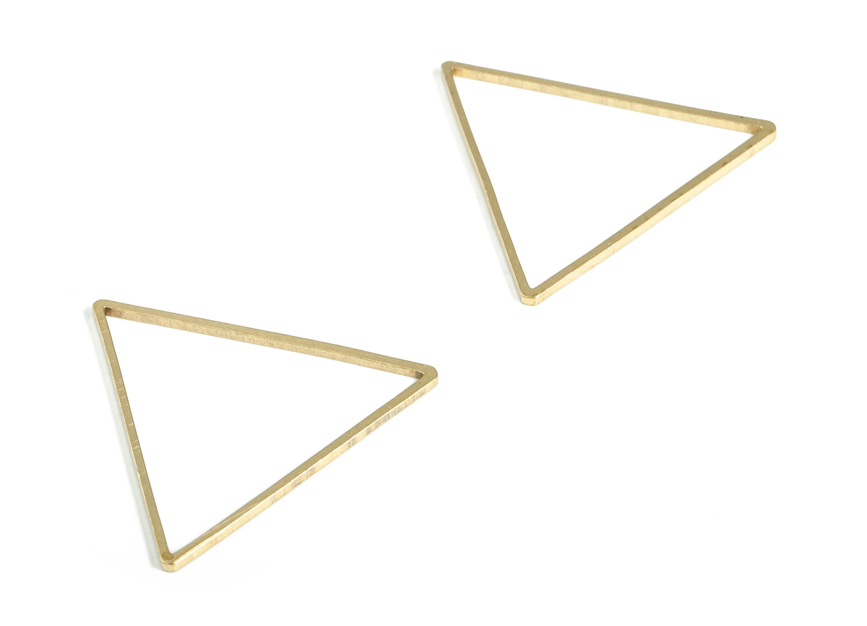 Brass Triangle Charms - Triangle Shaped Raw Brass Pendant - Earring Finding - Brass Triangle - Jewelry SuPPlies - 32.0x1.0x1.0mm - PP4144-32 - DOMEDBAZAAR