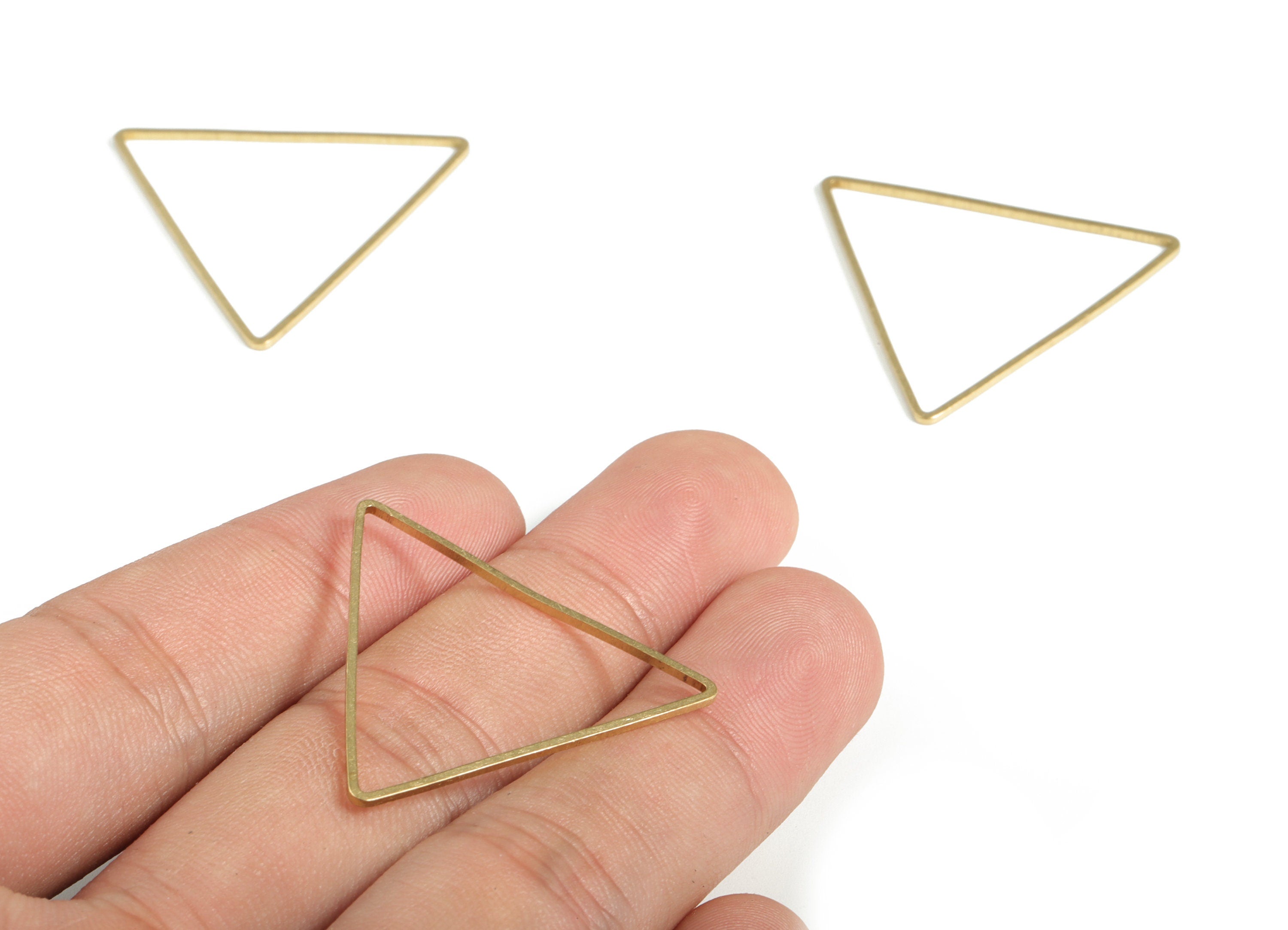 Brass Triangle Charms – Triangle Connector – Triangle Raw Brass Pendant - Earring Finding - Jewelry SuPPlies - 34.0x1.0x1.0mm - PP4144-34 - DOMEDBAZAAR