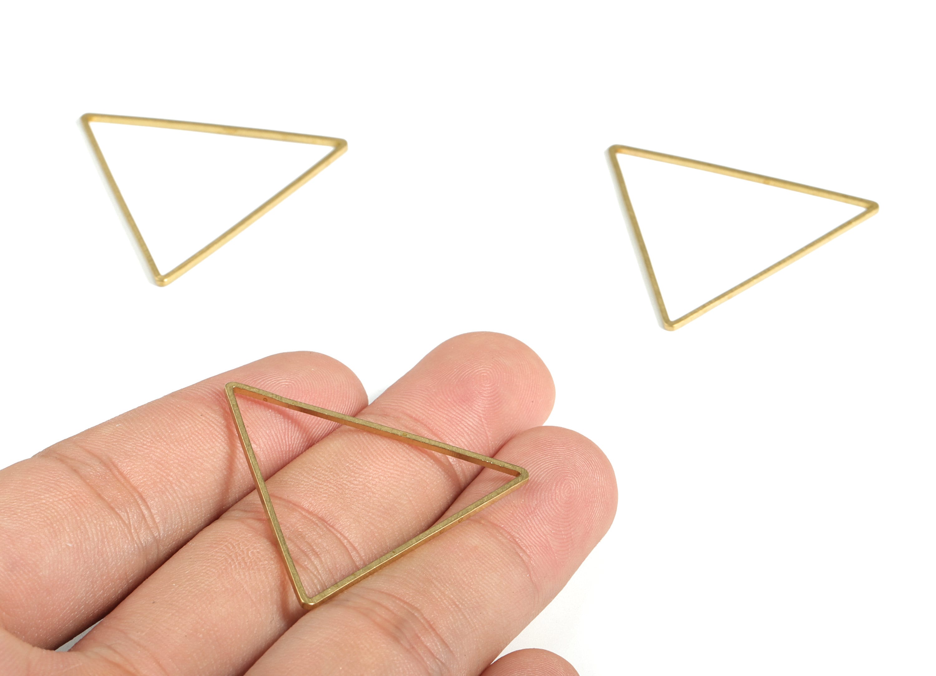 Brass Triangle Link Charms – Triangle Pendant – Triangle Connector for Earring – DIY Earring Finding - 38.0x1.0x1.0mm - PP4144-38 - DOMEDBAZAAR