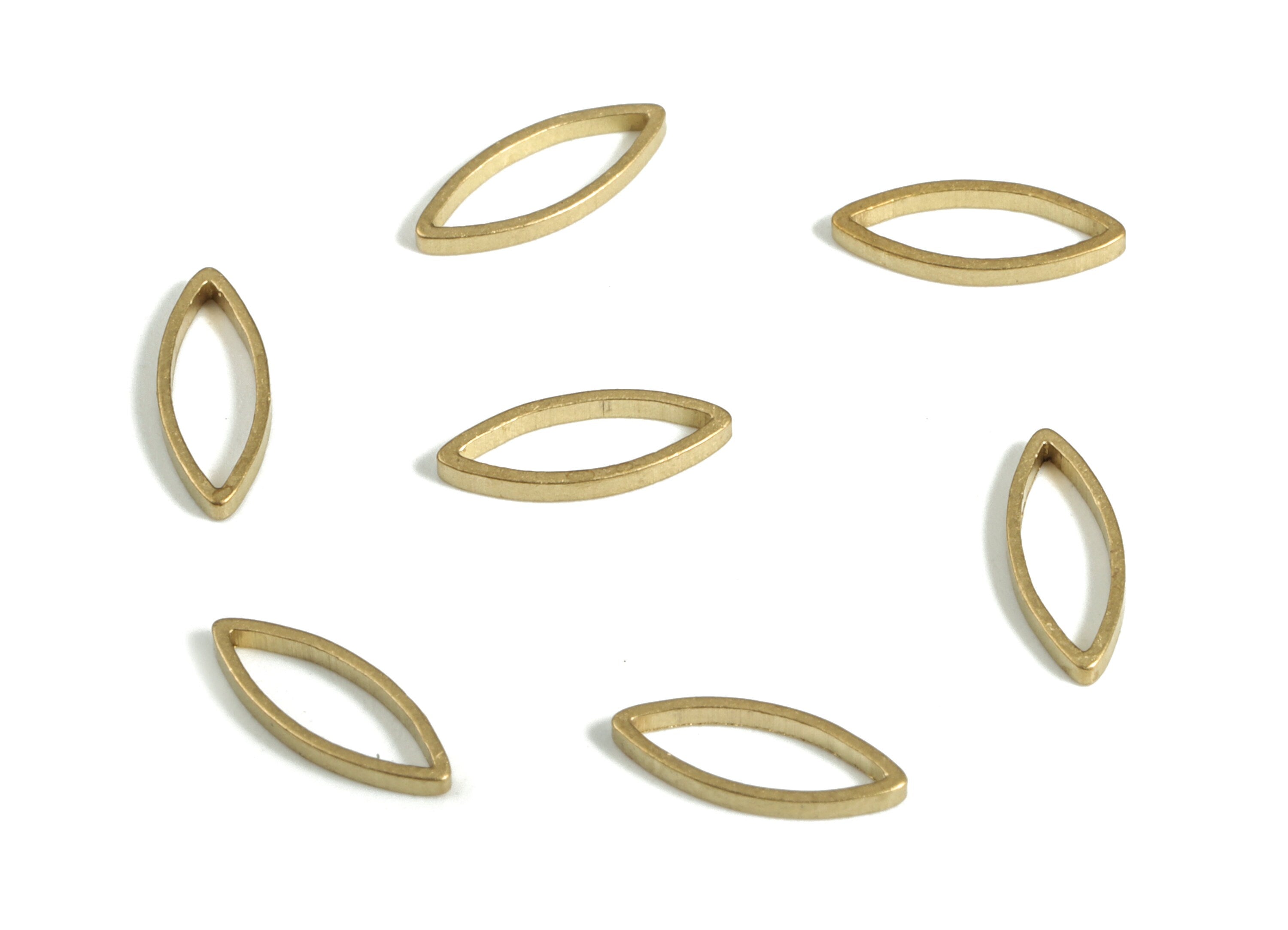Raw Brass Marquise Ring - Marquise Charm – Brass Link Connector - Earring Findings - Jewelry Making Supplies - 8x3.0x0.8mm - PP4145-8 - DOMEDBAZAAR