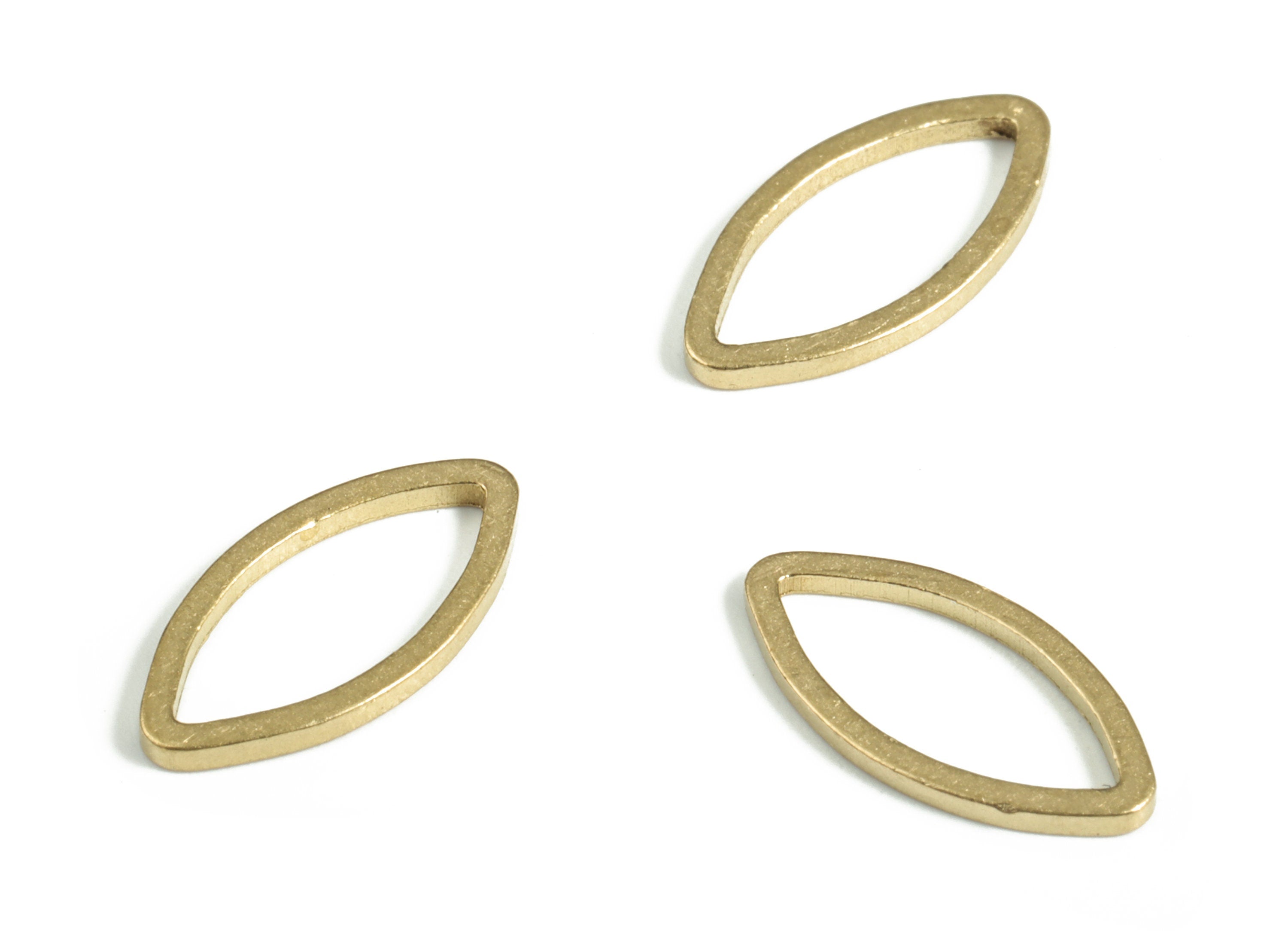 Raw Brass Marquise Ring - Marquise Charm – Brass Link Connector - Earring Findings - Jewelry Making Supplies - 12x6.0x0.8mm - PP4145-12 - DOMEDBAZAAR