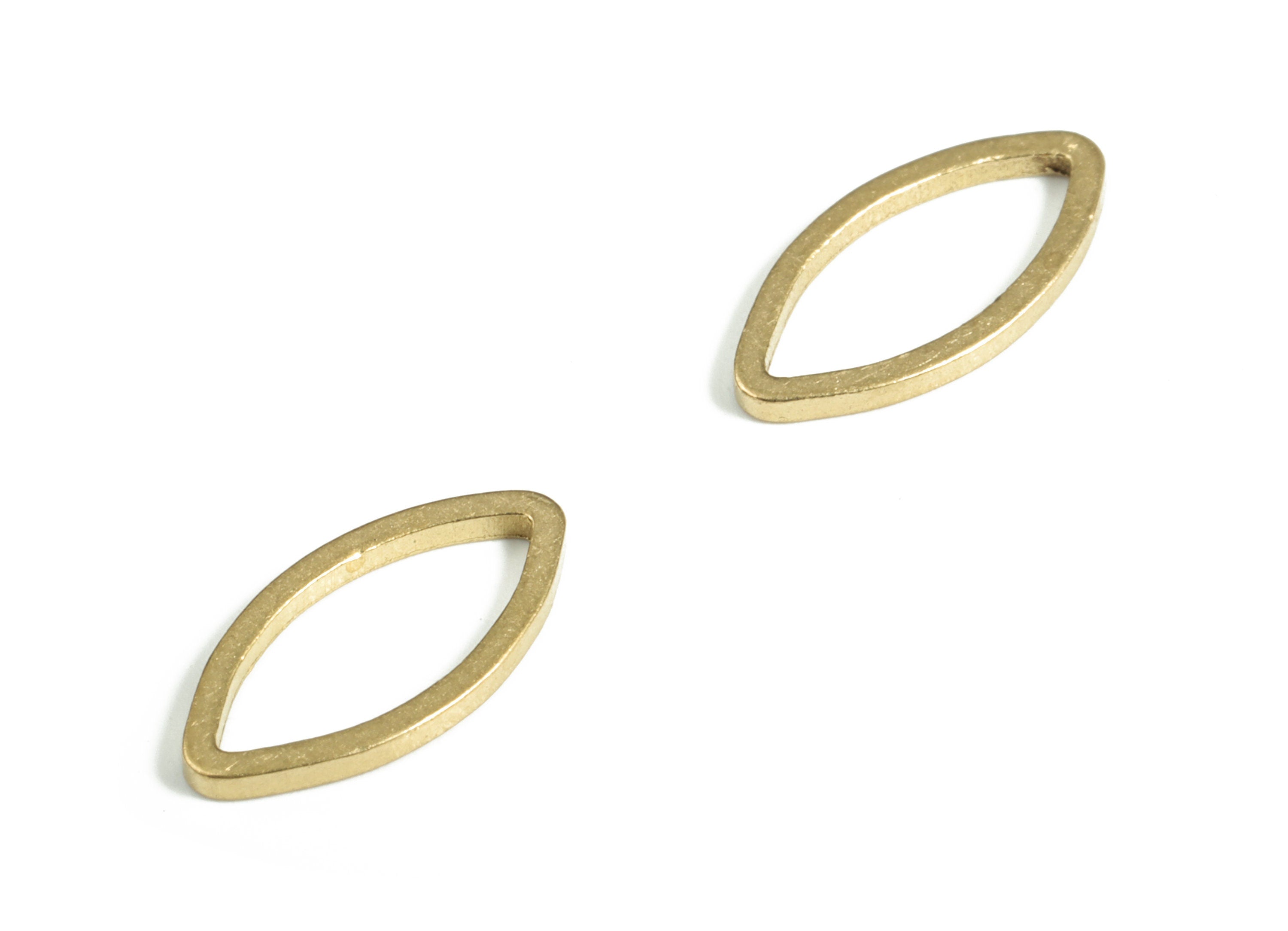 Raw Brass Marquise Ring - Marquise Charm – Brass Link Connector - Earring Findings - Jewelry Making Supplies - 12x6.0x0.8mm - PP4145-12 - DOMEDBAZAAR