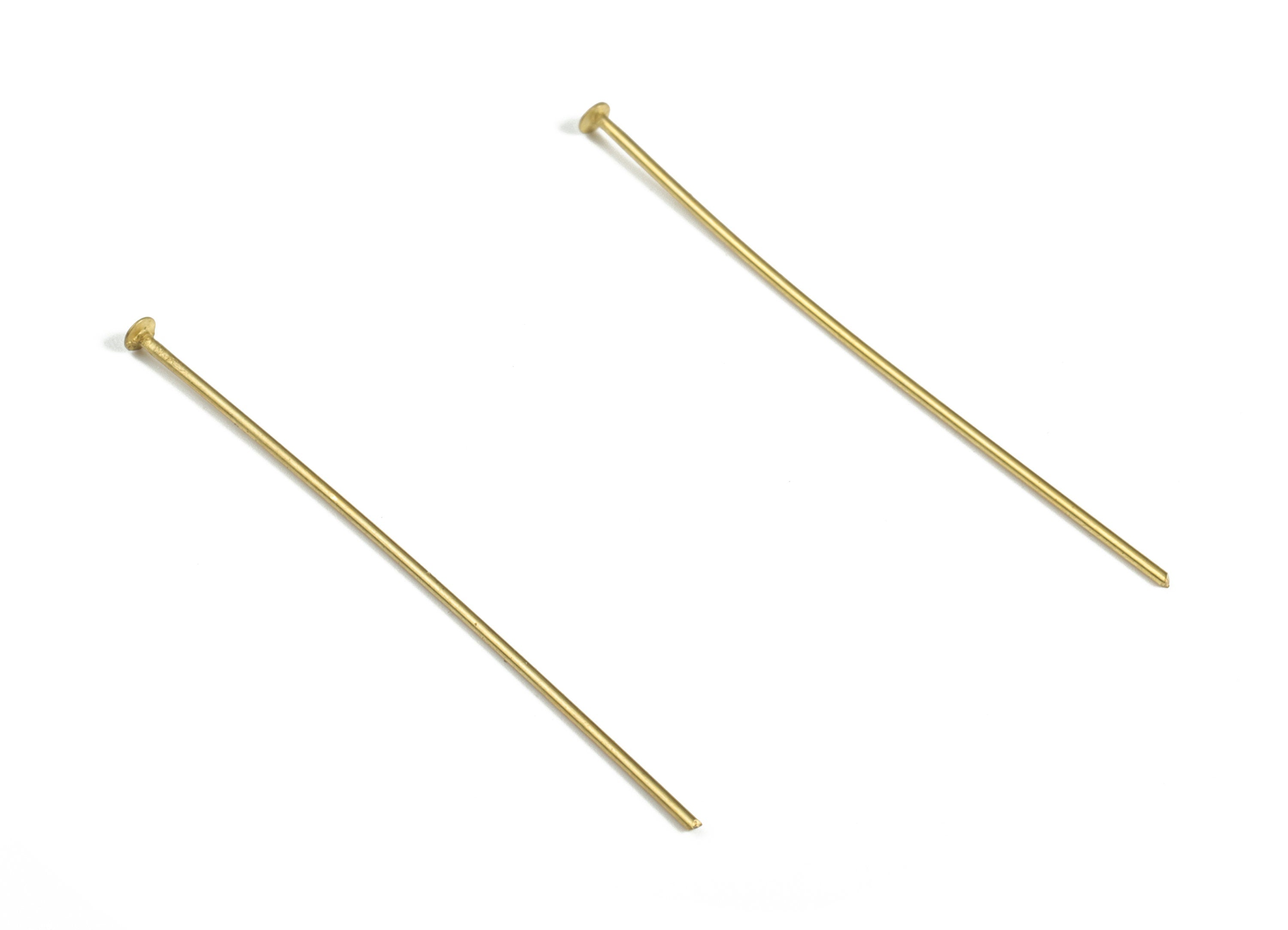 Raw Brass Flat Head Pins – Brass T Pins- Jewelry Supplies – Jewelry Making Findings - 40x0.68mm - PP4146-40 - DOMEDBAZAAR