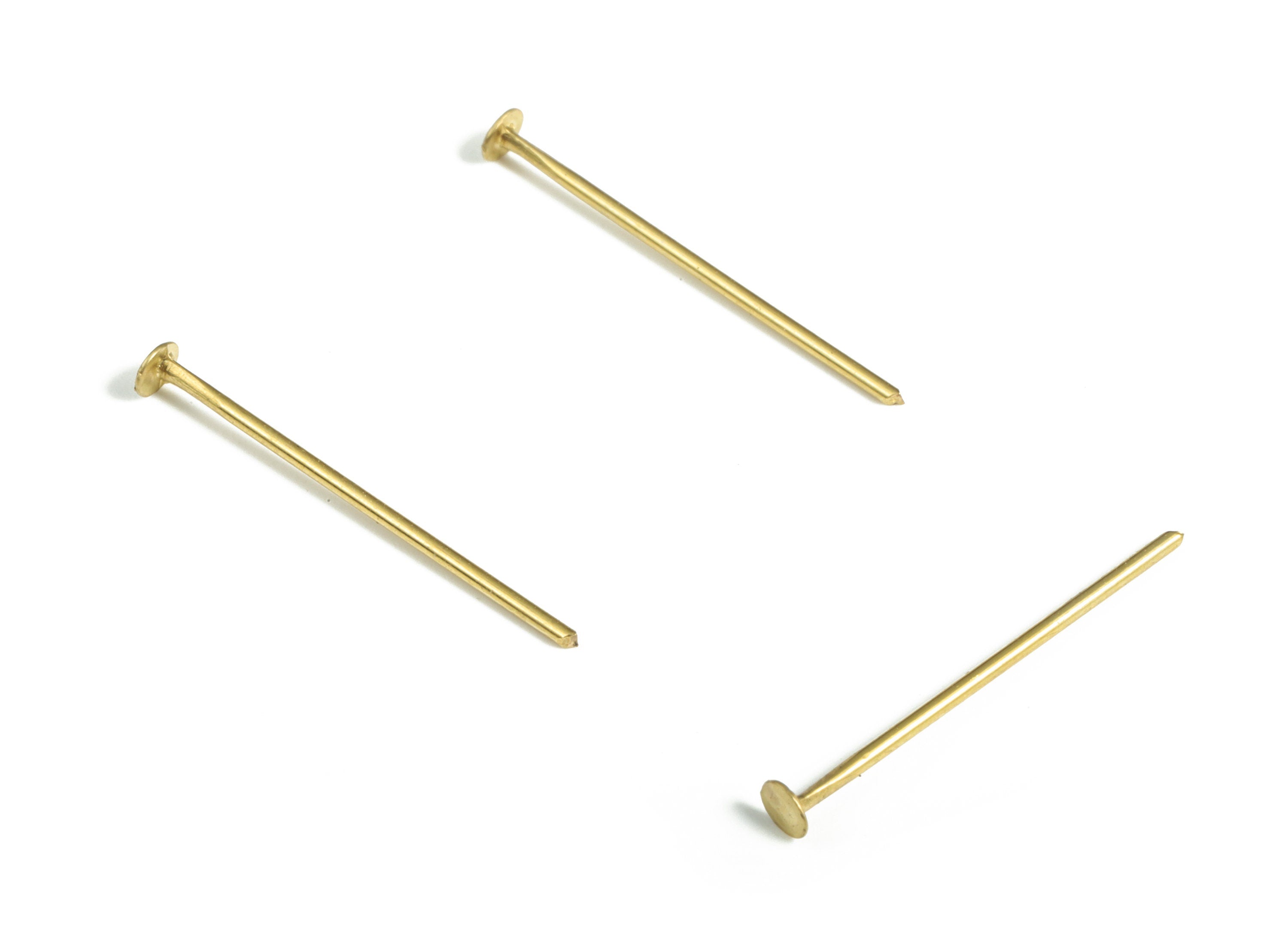 Raw Brass Head Pin Findings - Raw Brass Jewelry - DIY Brass Jewelry Pins - Jewelry Findings - Jewelry Supplies -18x0.68mm - PP4146-18 - DOMEDBAZAAR