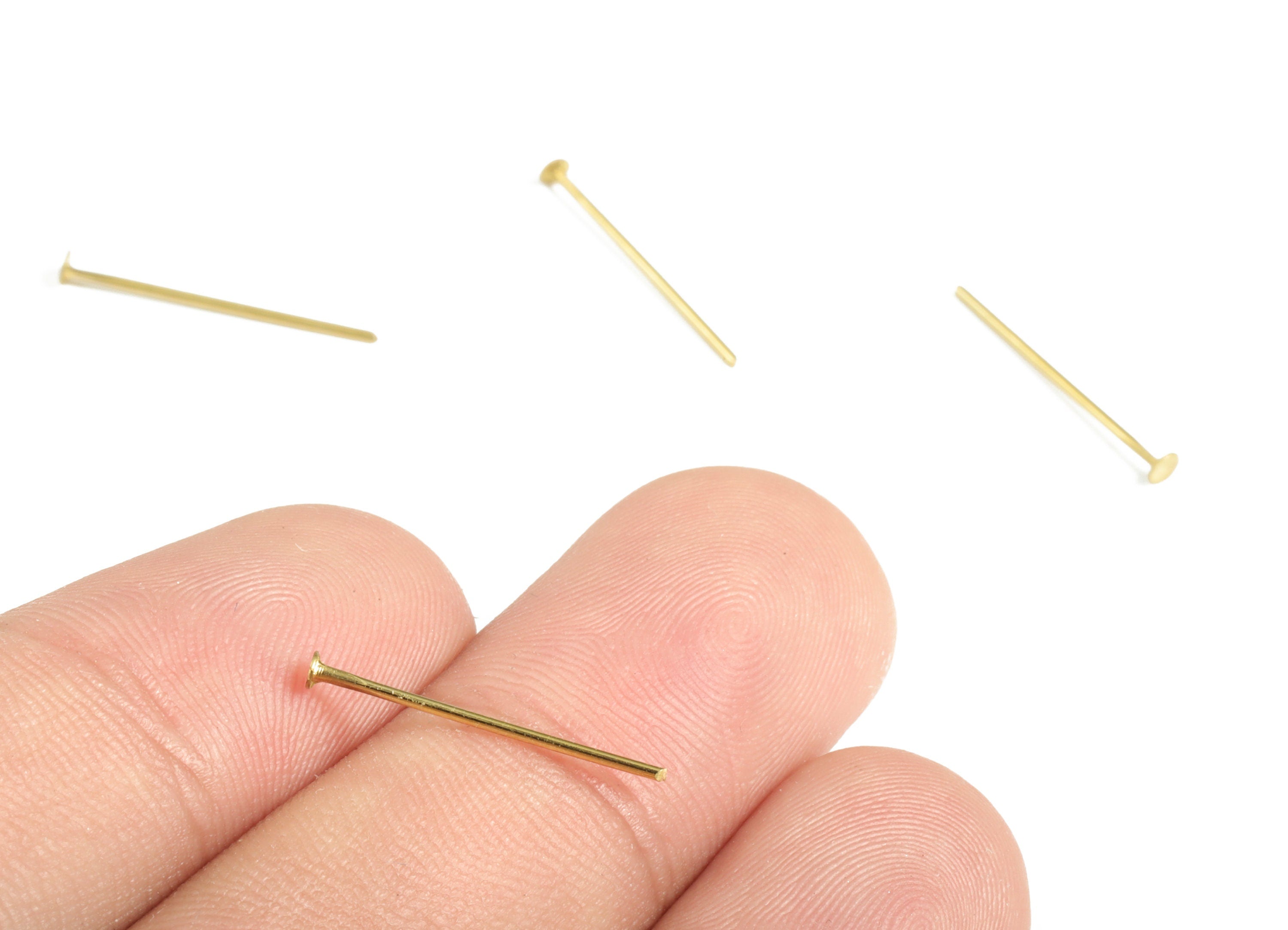 Raw Brass Head Pin Findings - Raw Brass Jewelry - DIY Brass Jewelry Pins - Jewelry Findings - Jewelry Supplies -18x0.68mm - PP4146-18 - DOMEDBAZAAR