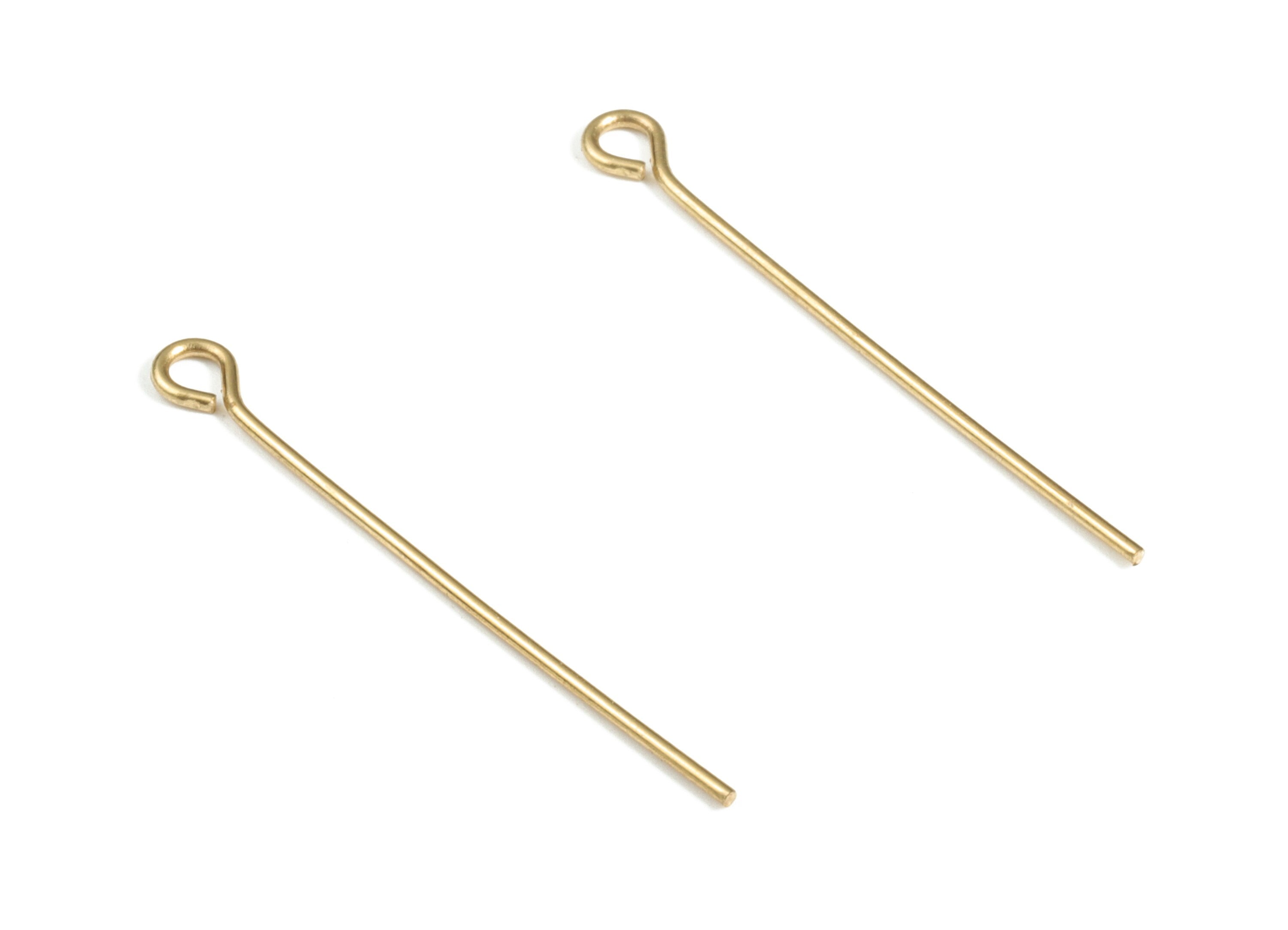 Brass Eye Pins - Raw Brass Beading Eye pins – Brass Findings - DIY Jewelry Finding - Jewelry Making Supplies - 30x0.62mm - PP4147-30 - DOMEDBAZAAR