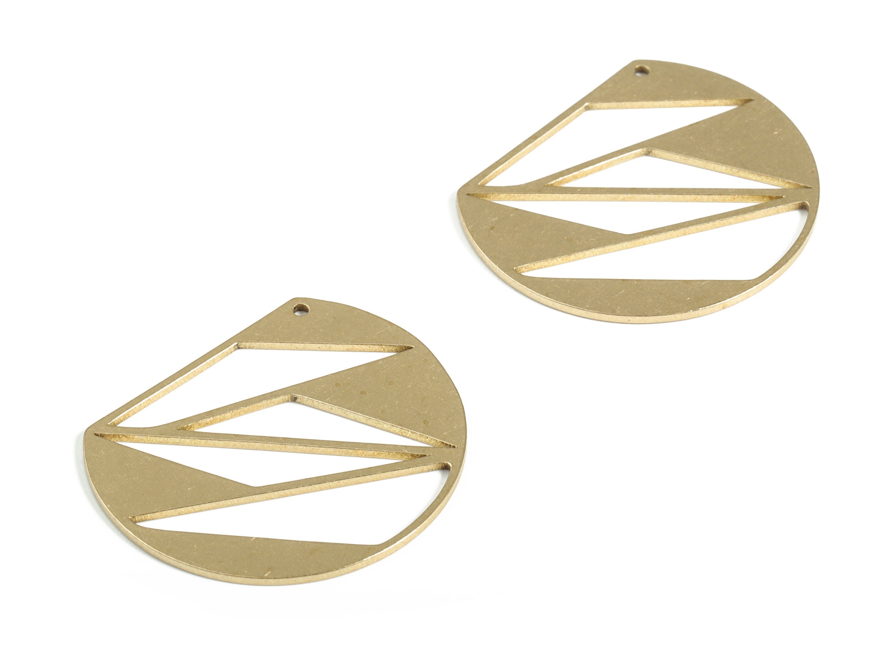 Brass Blank Curve Pendant Charms - Raw Brass Earring Charms – Earring Findings – Jewelry Making Supplies - 27.14x22.8x0.78mm - PP4153 - DOMEDBAZAAR