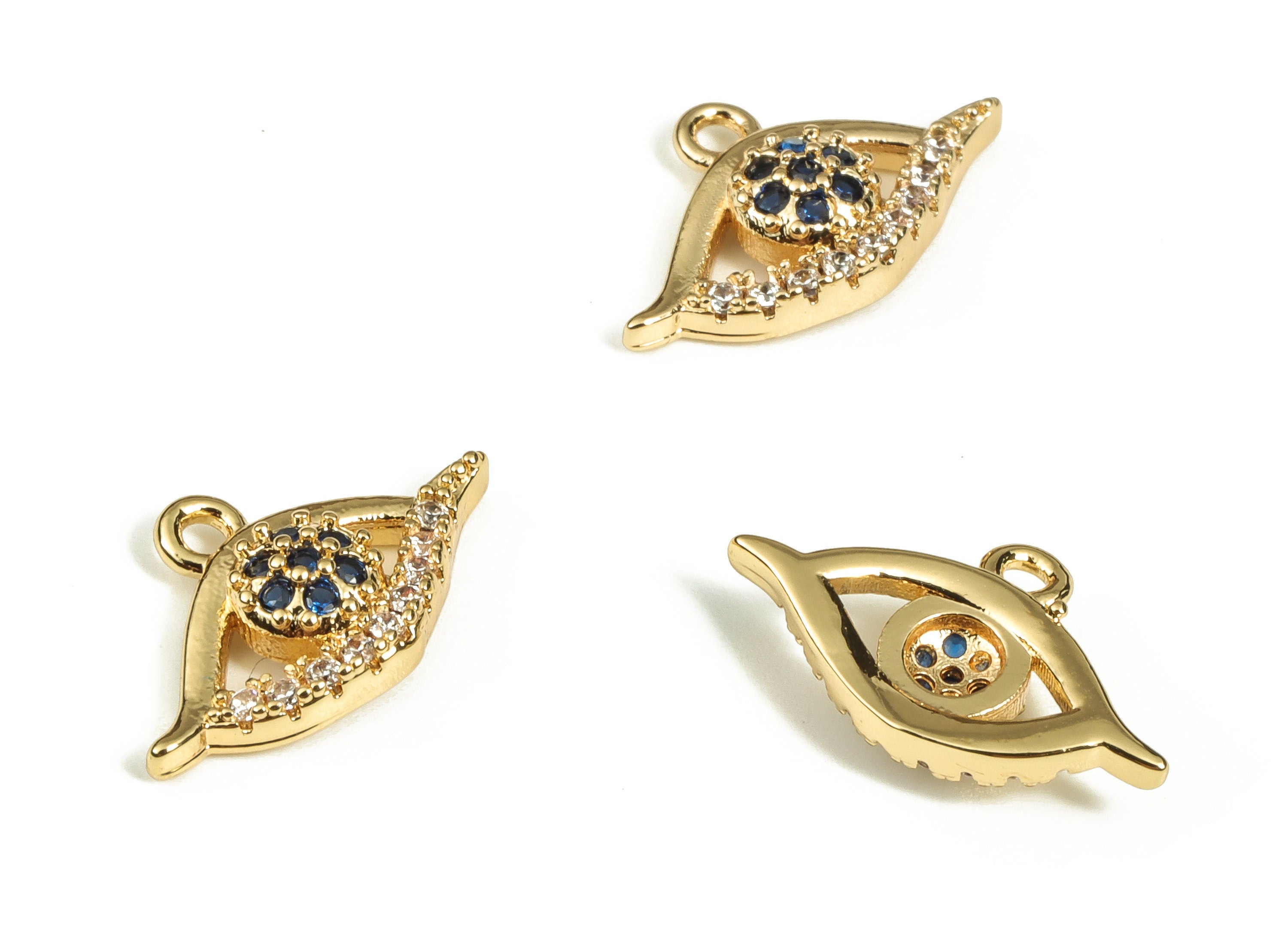 Brass Lips Earring Charms With Zircons - Gold Lips Pendant - 18K Real Gold Plated Brass - Jewelry Supplies - 13.82x8.41x2.76mm - RGP3559 - DOMEDBAZAAR