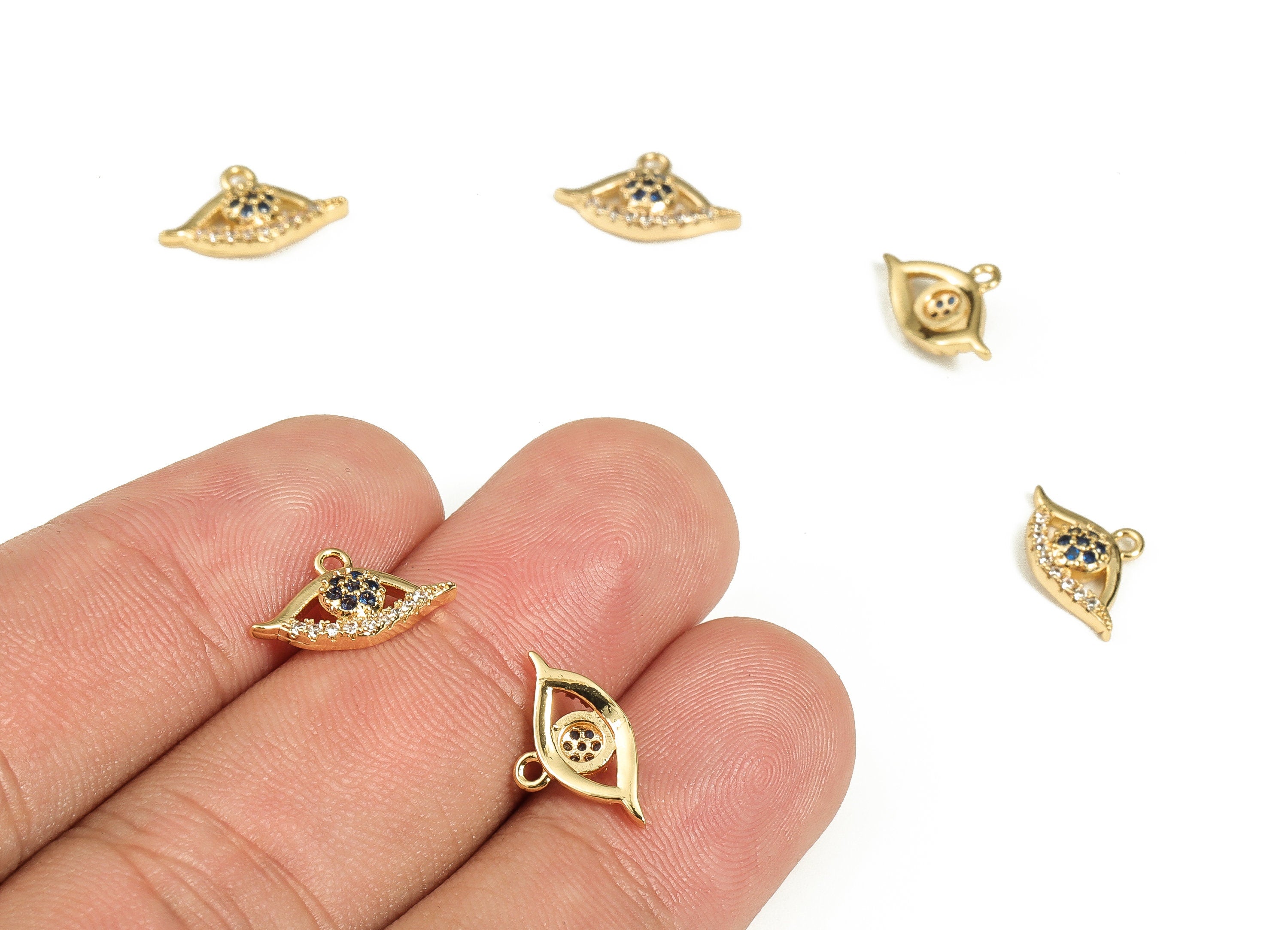 Brass Lips Earring Charms With Zircons - Gold Lips Pendant - 18K Real Gold Plated Brass - Jewelry Supplies - 13.82x8.41x2.76mm - RGP3559 - DOMEDBAZAAR