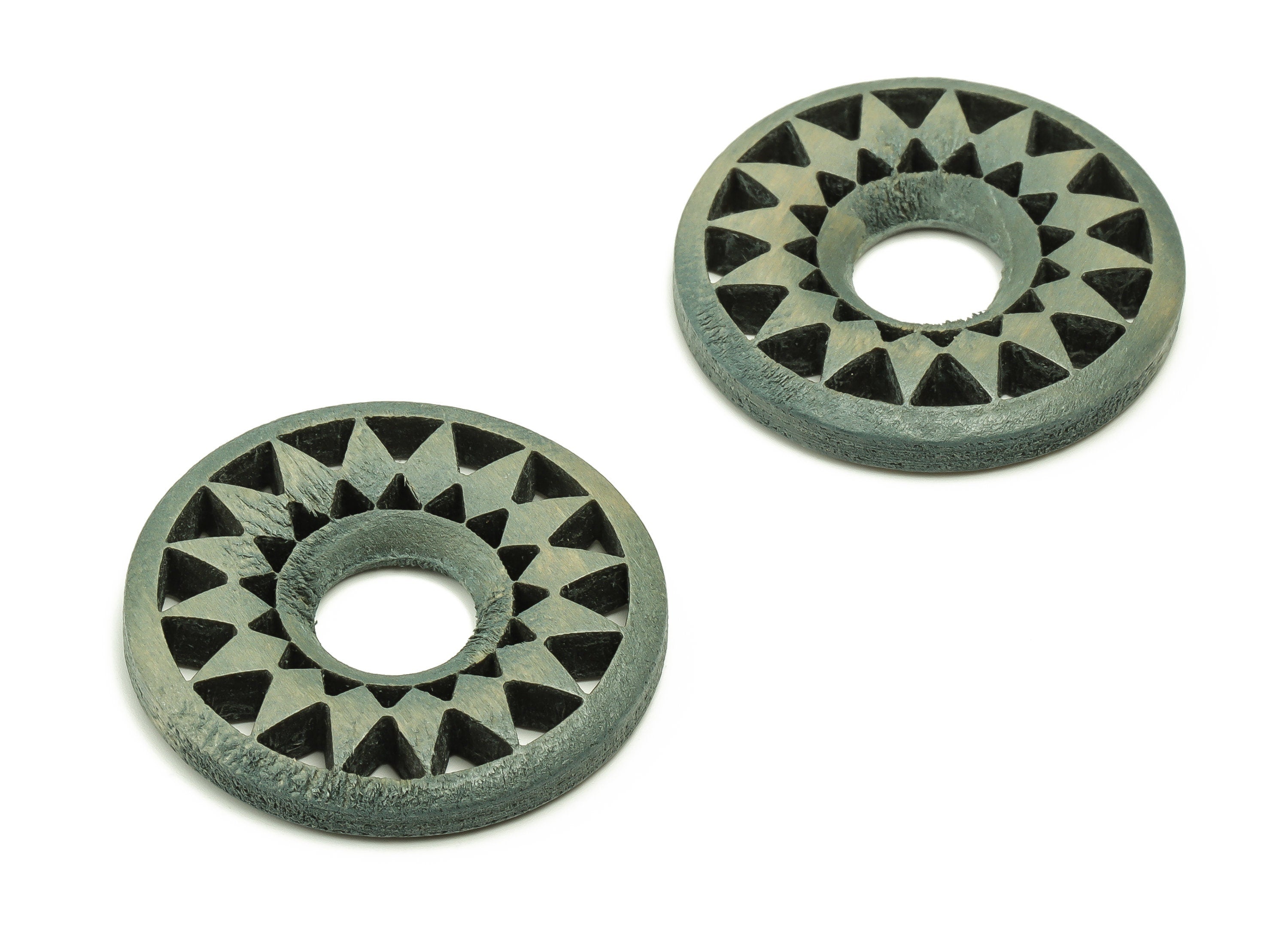 Round Natural Wooden Charms - Circle Hollow Out Natural Wood - Natural Wood In Gray Color - Jewelry Making Supplies - 35.3x35.3x5mm - BB1098 - DOMEDBAZAAR