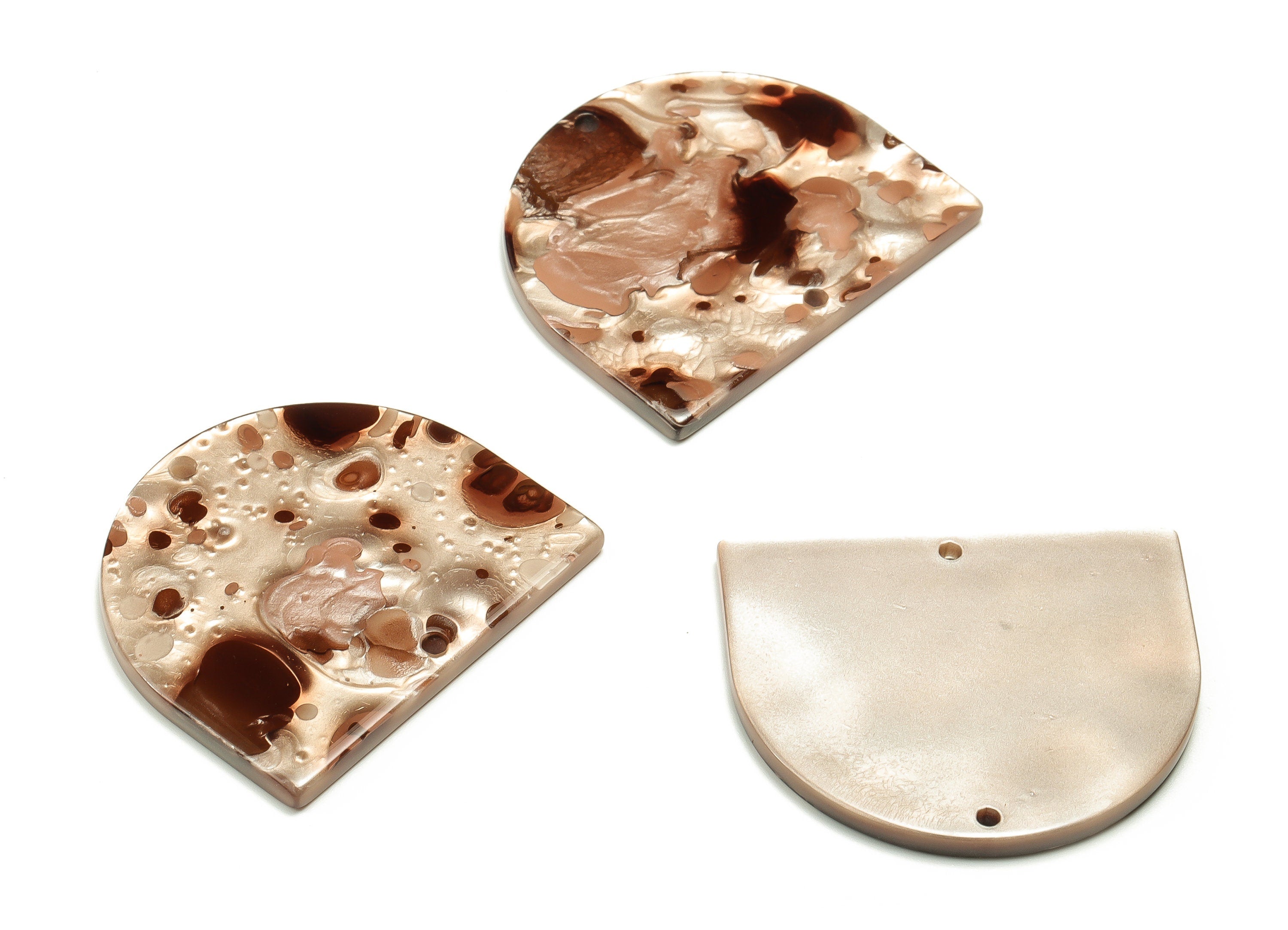 Acrylic D Earring Connector - Semi circle Pendant - Earring Findings - Jewelry Supplies - Color Code: A679 - 33.89x28.4x2.42mm - AC1634-A679 - DOMEDBAZAAR