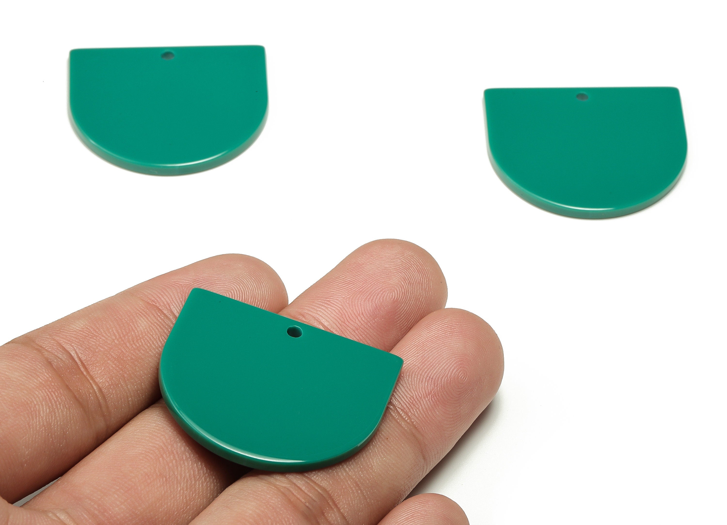 Acrylic D Earring Charms - Acrylic D Shape Pendant - Jewelry Supplies - Earring Finding - Color Code: A346 -33.53x29.29x2.38mm - AC1094-A346 - DOMEDBAZAAR