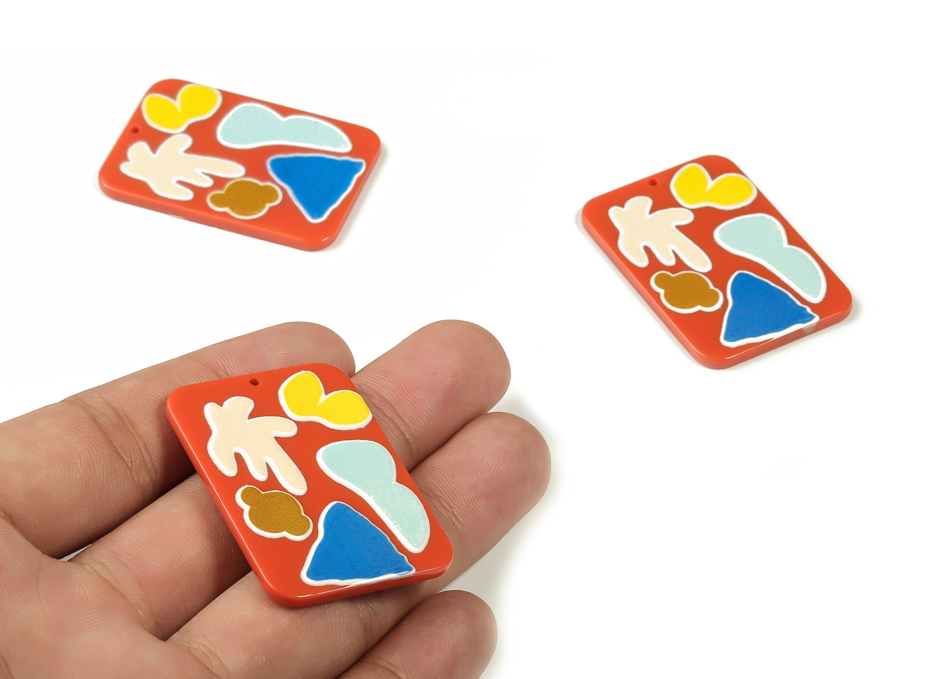 Rectangle Acrylic Charm – Acrylic Multi Shaped Pendant – Rectangle Earring Charm - DIY Jewelry Making Supplies - 41.69x29.73x2.27mm - AC2320 - DOMEDBAZAAR