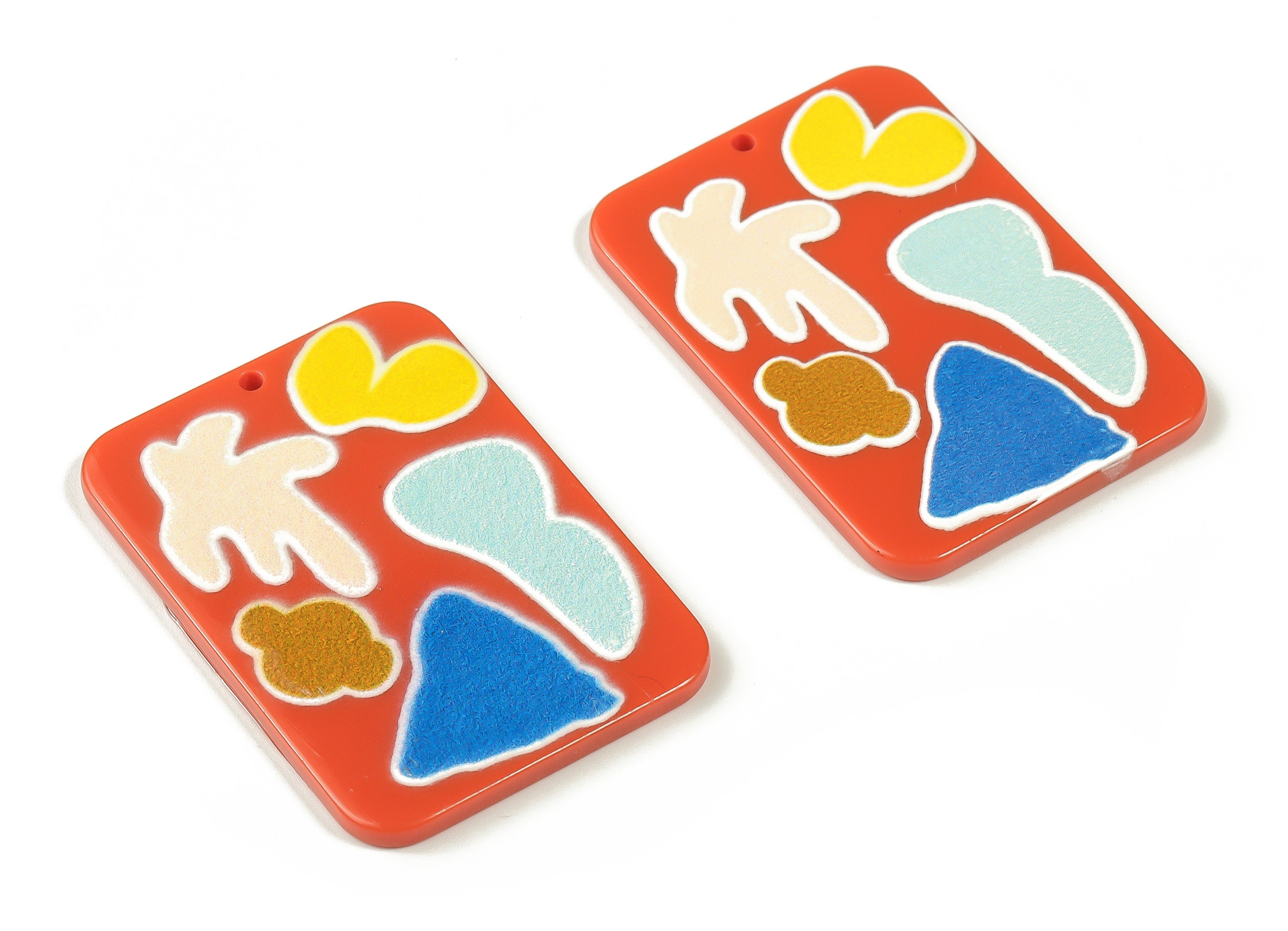 Rectangle Acrylic Charm – Acrylic Multi Shaped Pendant – Rectangle Earring Charm - DIY Jewelry Making Supplies - 41.69x29.73x2.27mm - AC2320 - DOMEDBAZAAR
