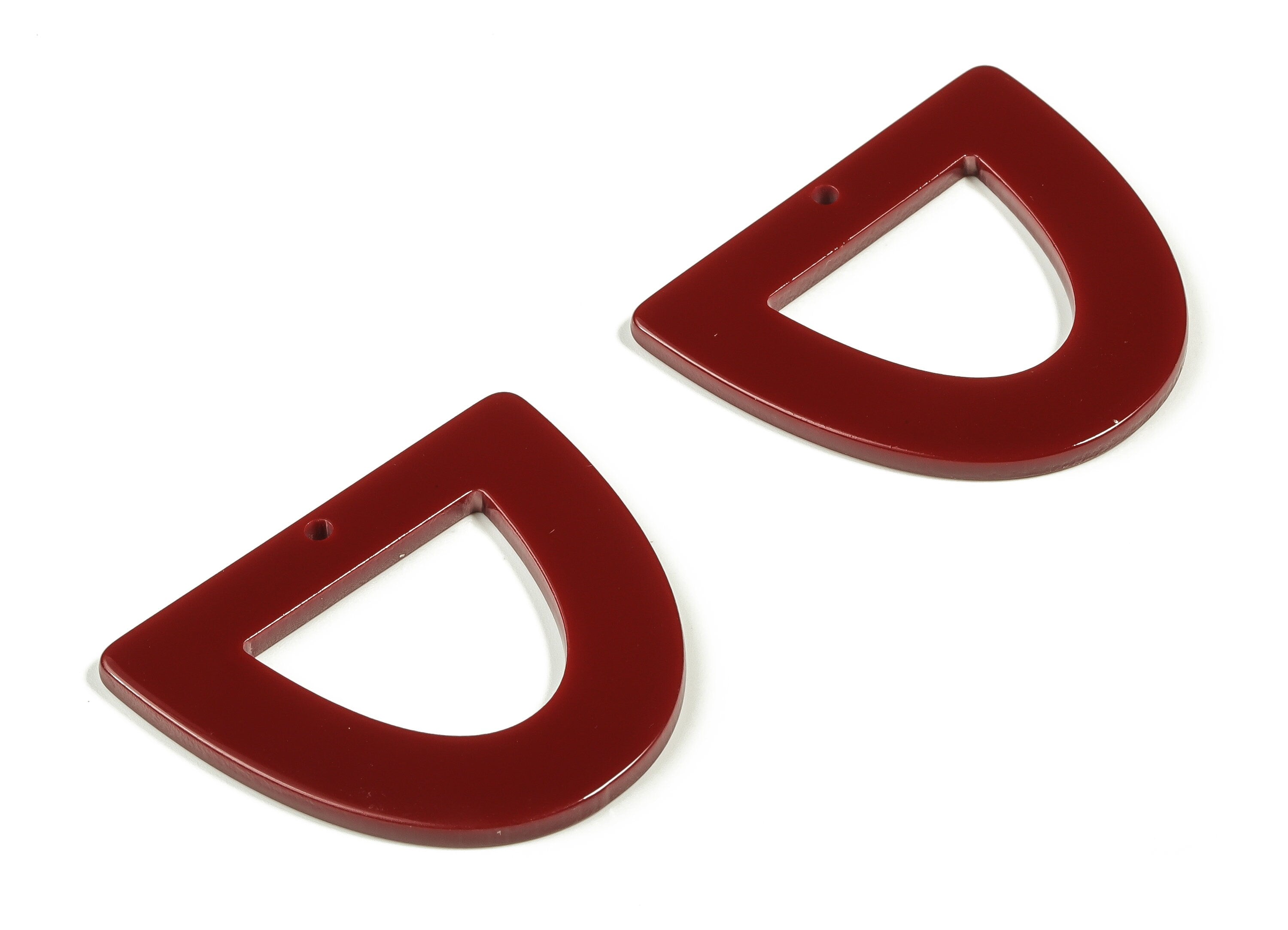 Acrylic D Earring Charms - Half Ellipse Pendant - Earring Findings - Jewelry Supplies - Color Code: A697- 39.13x34.22x2.44mm - AC2327-A697 - DOMEDBAZAAR