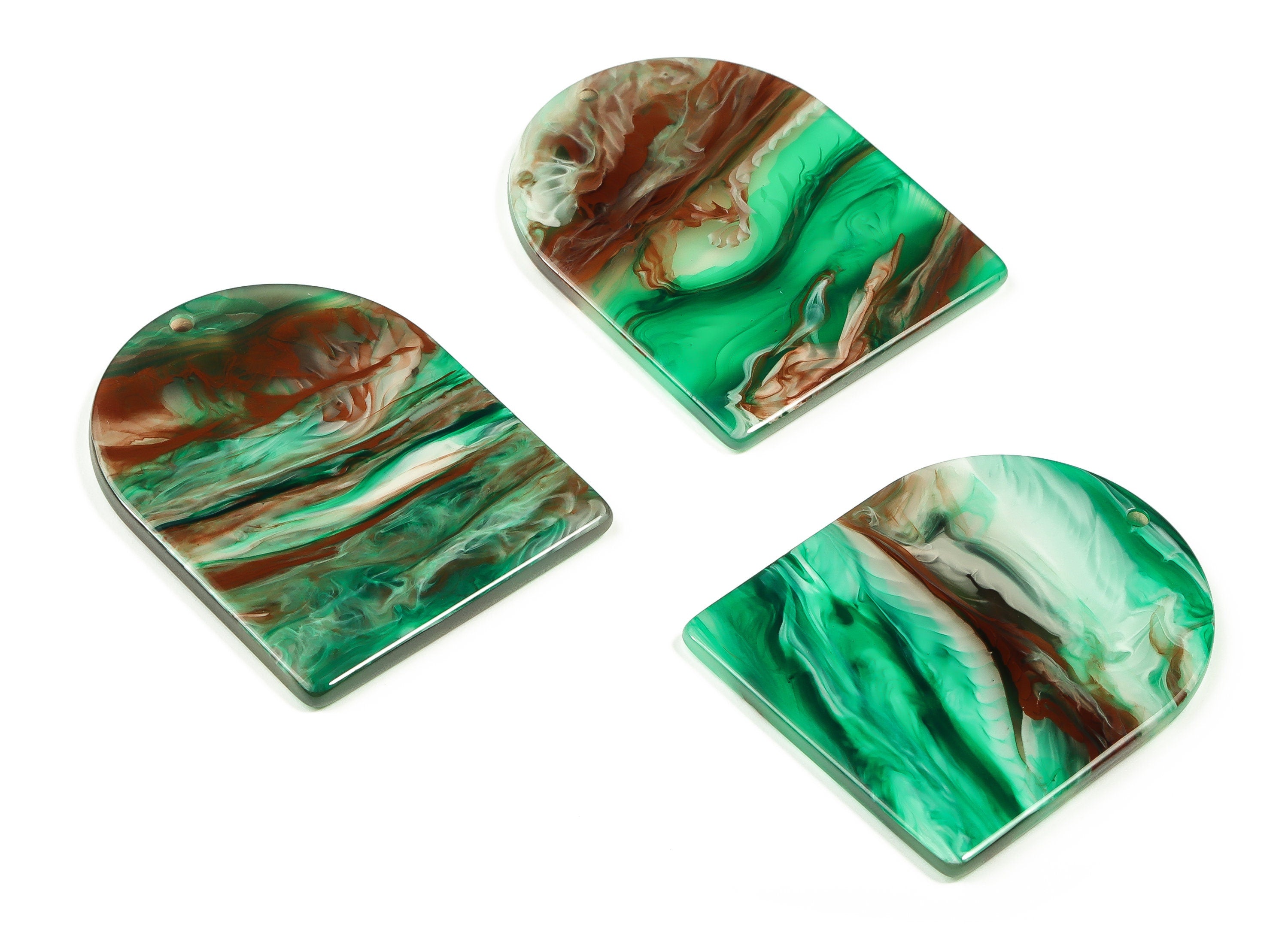 Acrylic D Earring Charms - Acrylic D Shape Pendant - Jewelry Supplies - Earring Finding - Color Code: A681 -36.5x29.54x2.13mm - AC1514-A681 - DOMEDBAZAAR