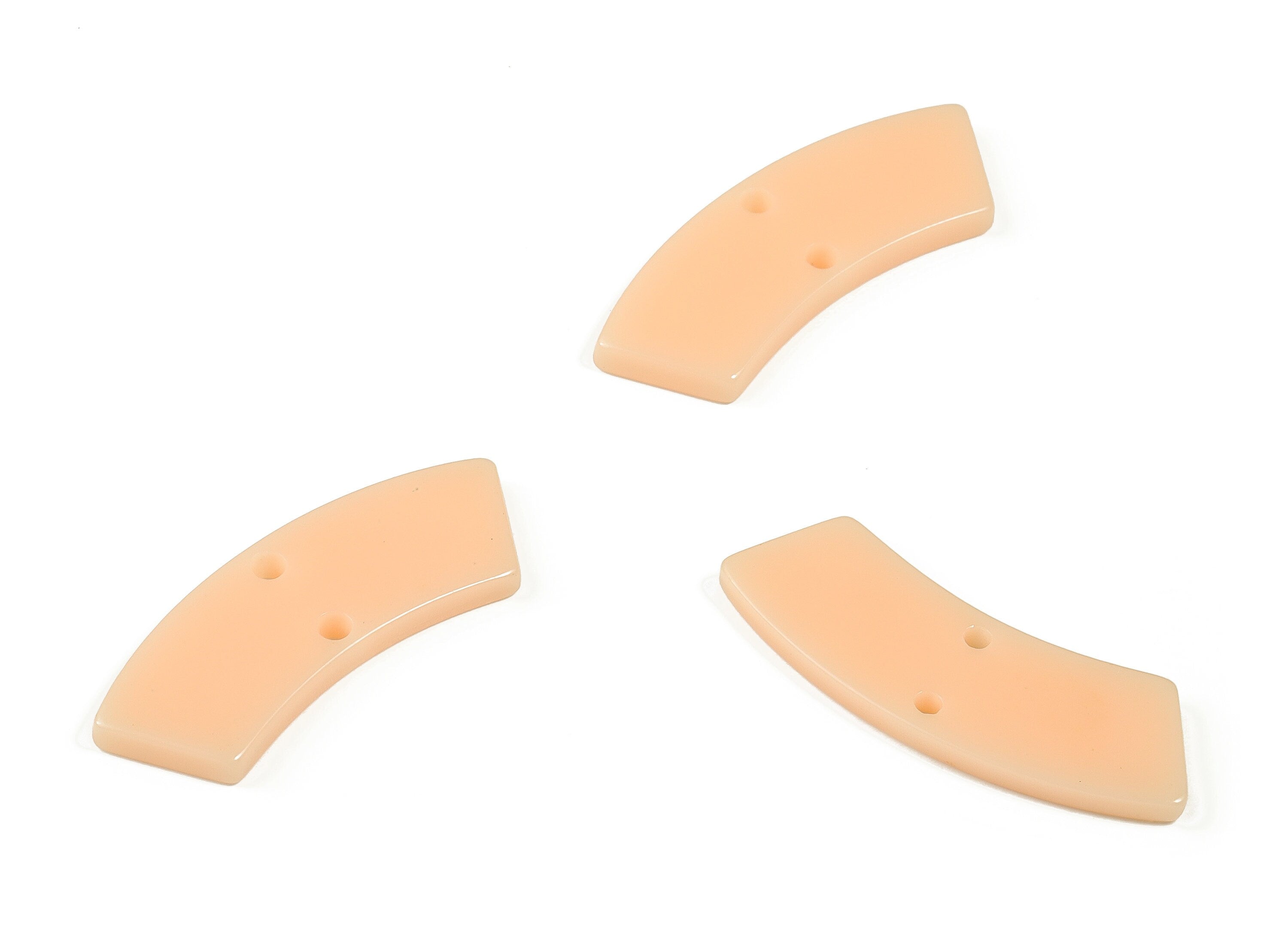 Acrylic Earring Charm-Irregular Shaped Connector - Arc Shaped -2 Hole - Earring Finding - Color Code:A696 - 30.95X9.85X2.46mm - AC2326-A696 - DOMEDBAZAAR