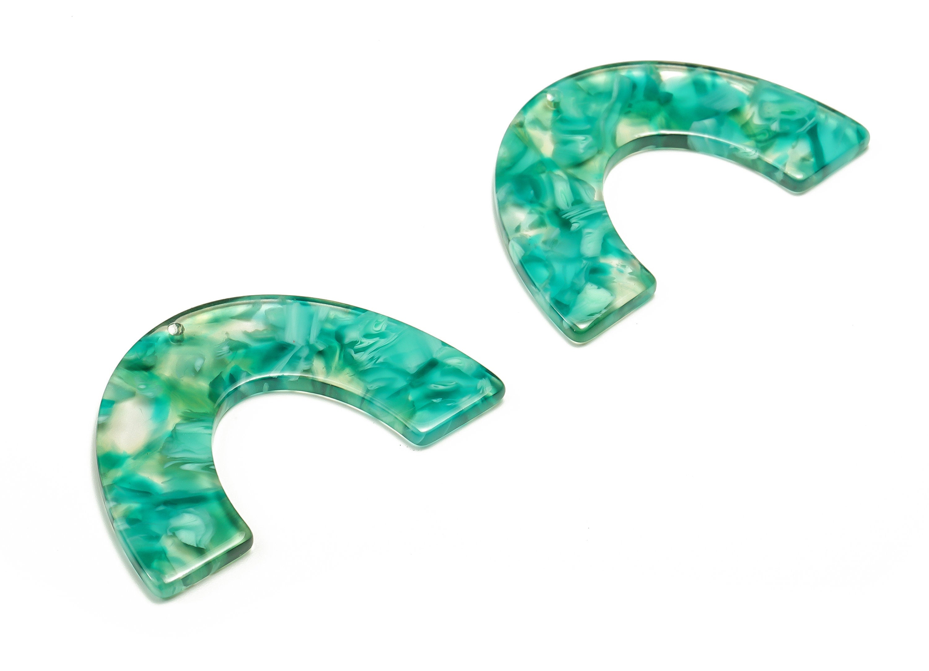 Acrylic Semicircle Earring Charm- Acrylic U Pendant - Earring Finding - Jewelry Supply - Color Code: A664 - 47.42x30.55x2.57mm - AC1095-A664 - DOMEDBAZAAR