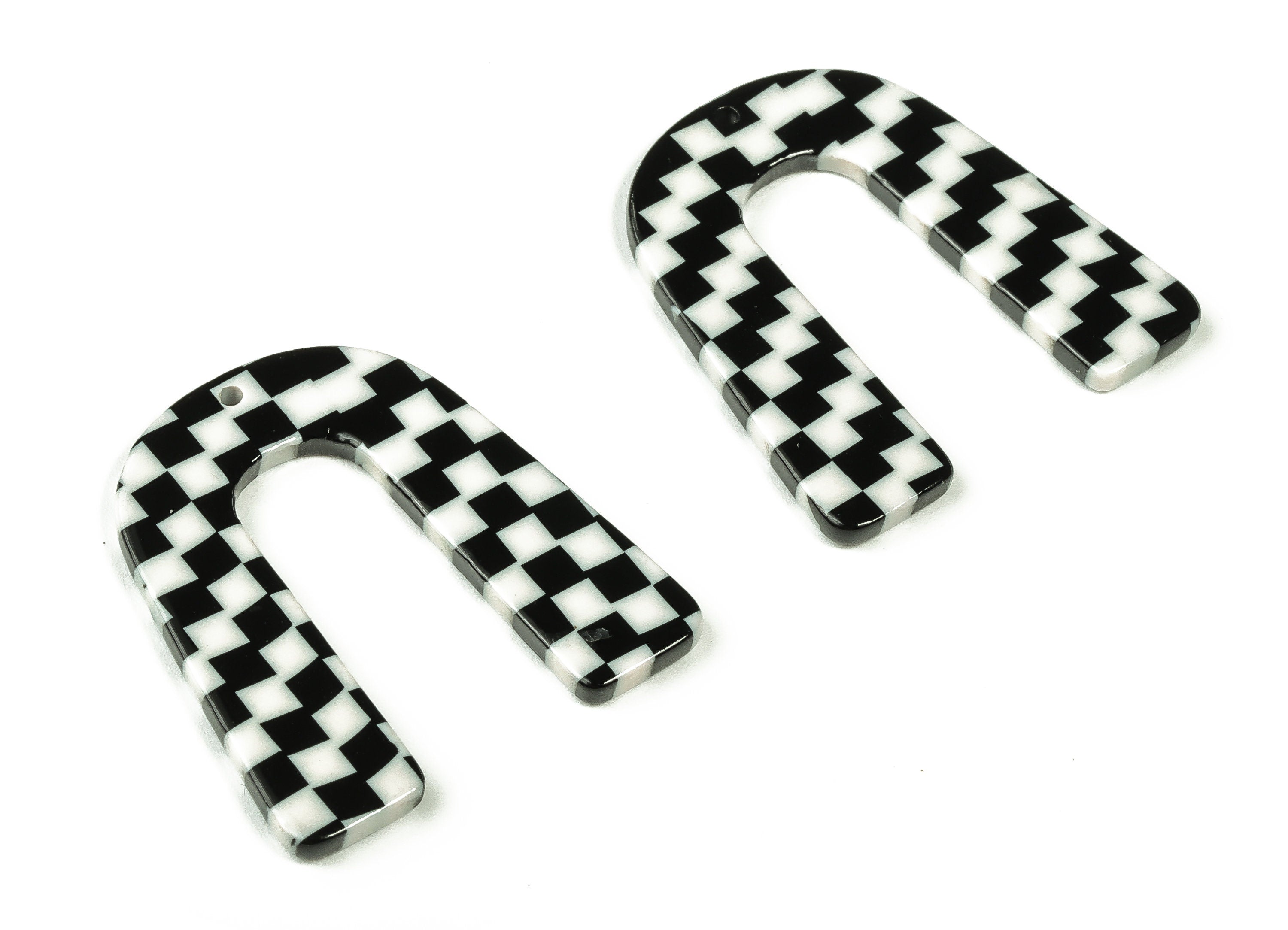Acetate U Earring Charms  - U Shaped Pendant - Earring Findings - Jewelry Supplies - Color Code: A206 - 36.13x31.74x2.72mm - AC1493-A206 - DOMEDBAZAAR