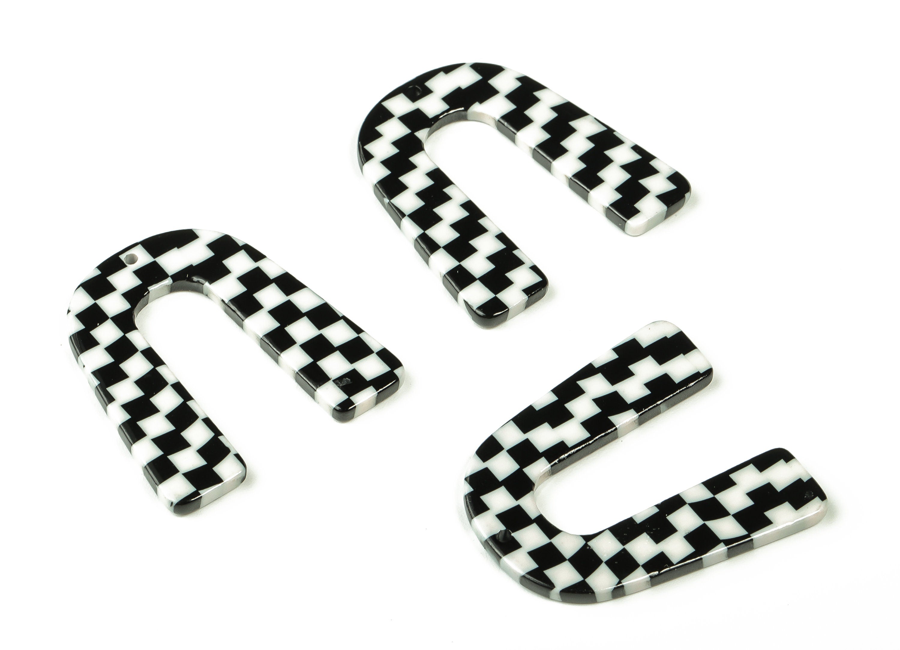 Acetate U Earring Charms  - U Shaped Pendant - Earring Findings - Jewelry Supplies - Color Code: A206 - 36.13x31.74x2.72mm - AC1493-A206 - DOMEDBAZAAR