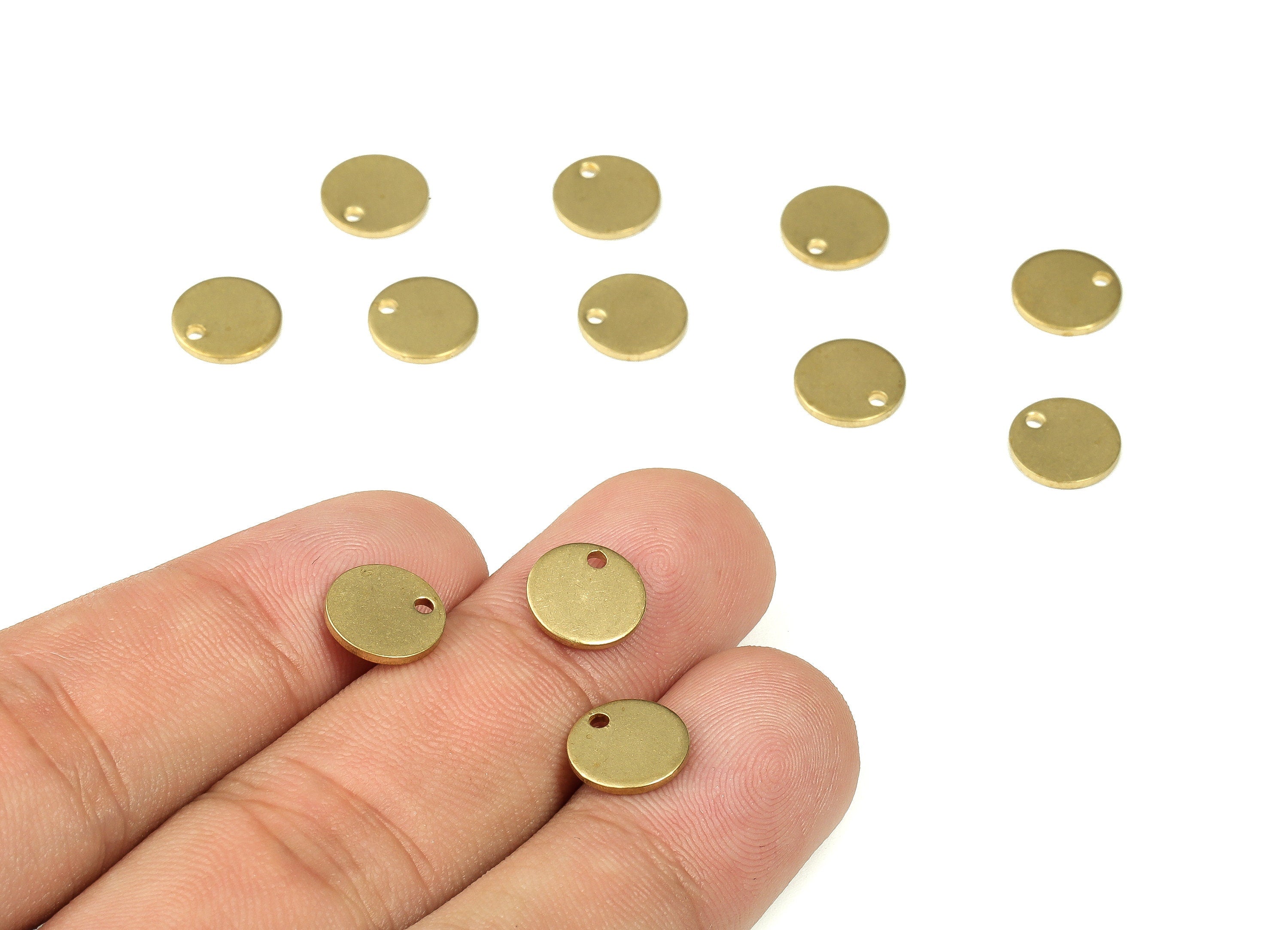 Brass Round Stamping Blank - Raw Brass Round Earring Charms and Pendant - Earring Findings - Jewelry Supplies - 9.22x9.22x1.02mm - PP3572 - DOMEDBAZAAR