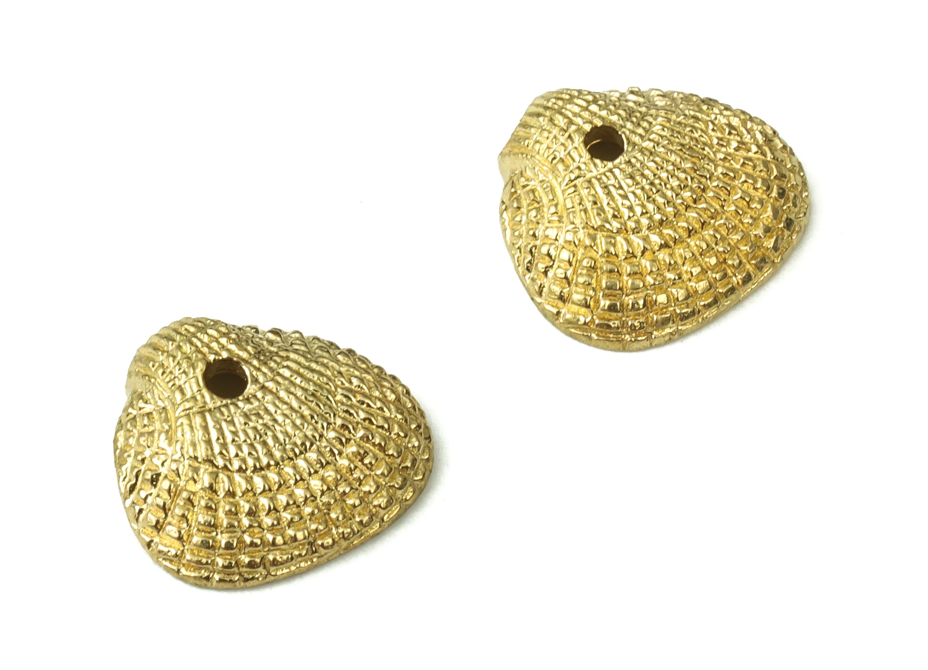 Raw Brass Sea Shell Charm Pendant – Sea Shell Charms - Brass Sea Shell Earrings Charms - Jewelry Making Supplies - 10.07x9.78x1.36mm- PP4400 - DOMEDBAZAAR