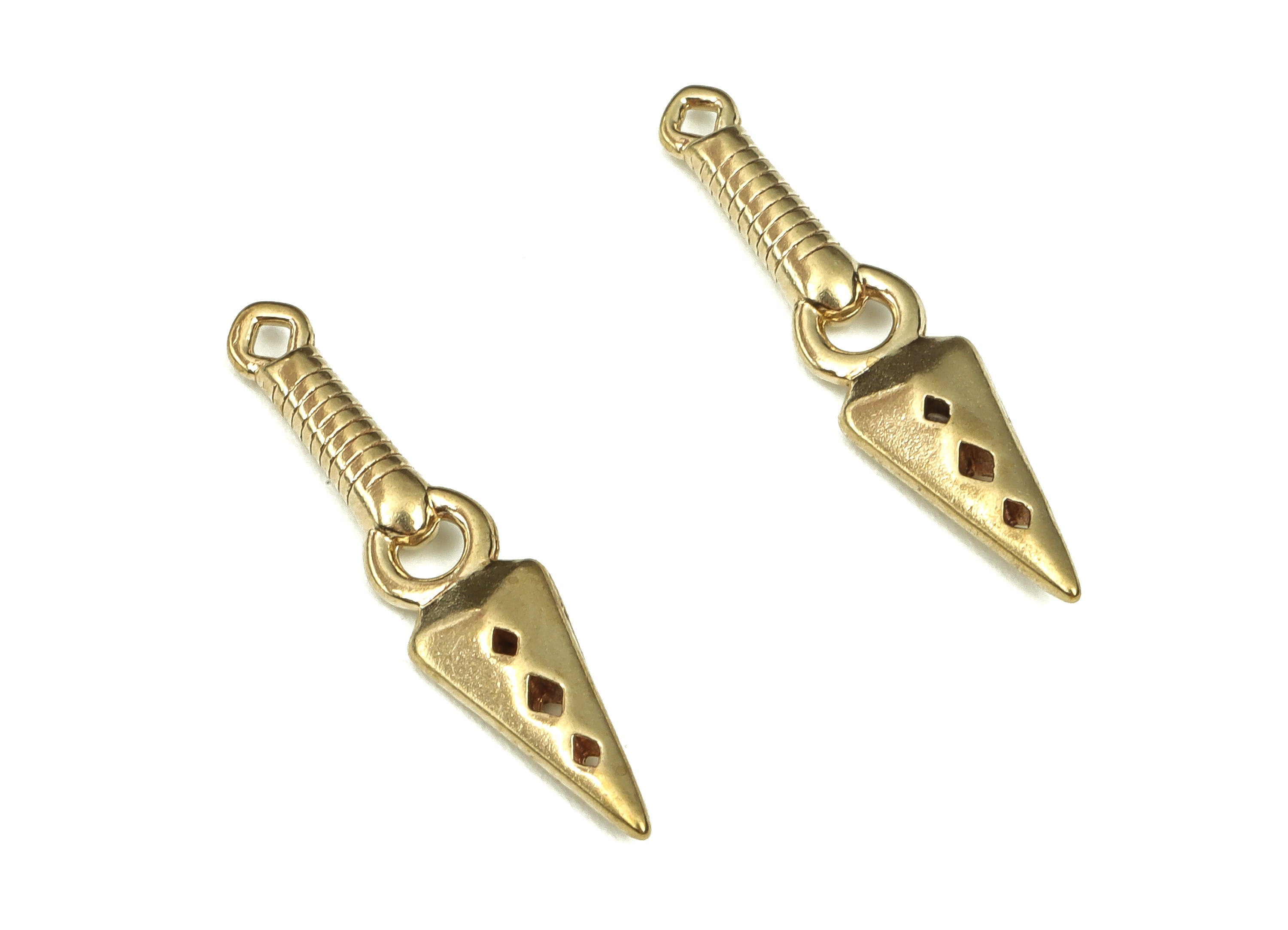 Raw Brass Gothic Dagger Earring Charms - Brass Sword Pendant – Earring Findings - Jewelry Making Supplies - 25.56x5.47x2.54mm - PP4374 - DOMEDBAZAAR