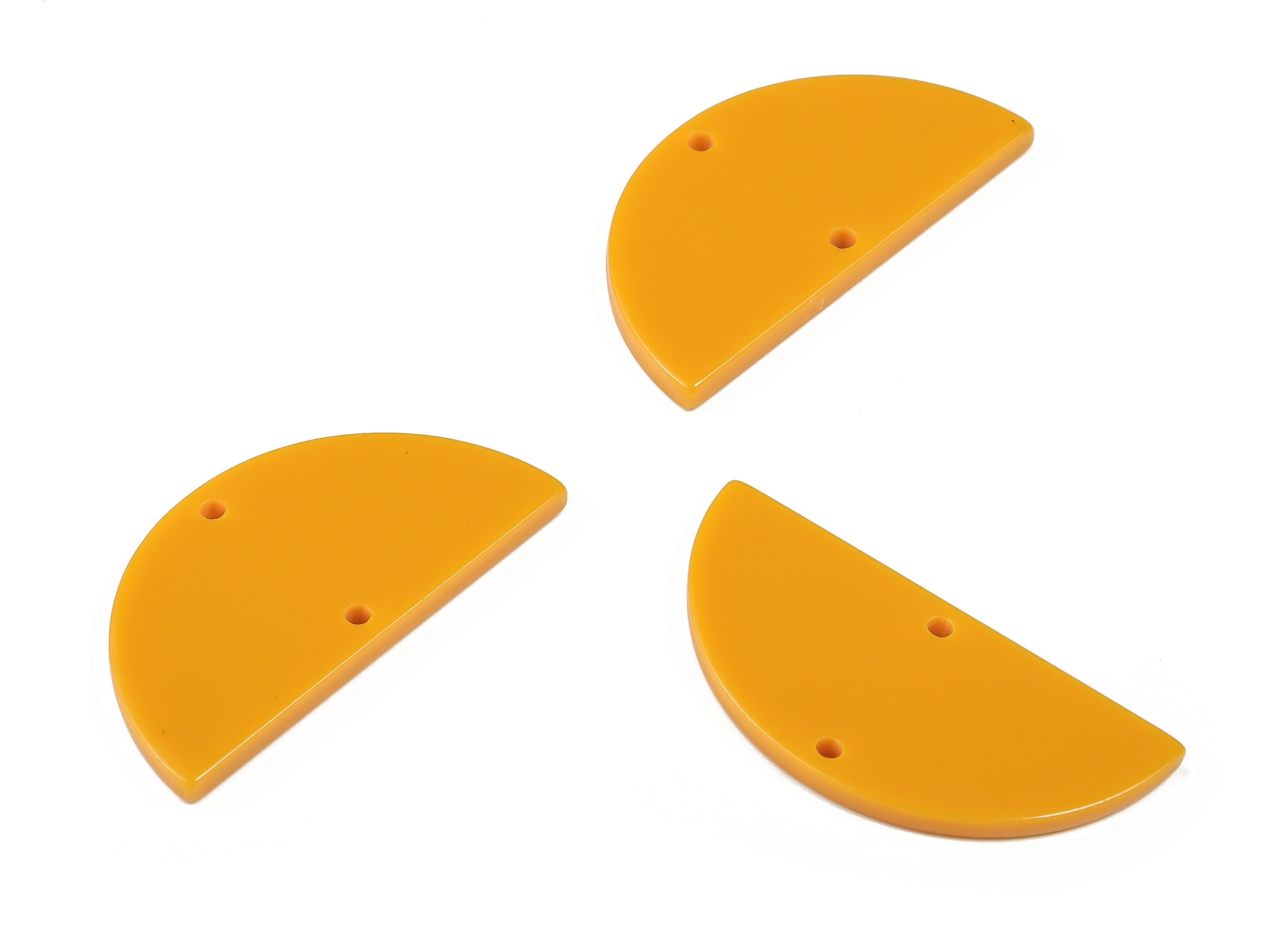 Acrylic D Earring Connector - Semi Circle Earring Connector - 2 Holes- Jewelry Supplies - Color Code:A677 - 33.76x16.81x2.16mm - AC1218-A677 - DOMEDBAZAAR