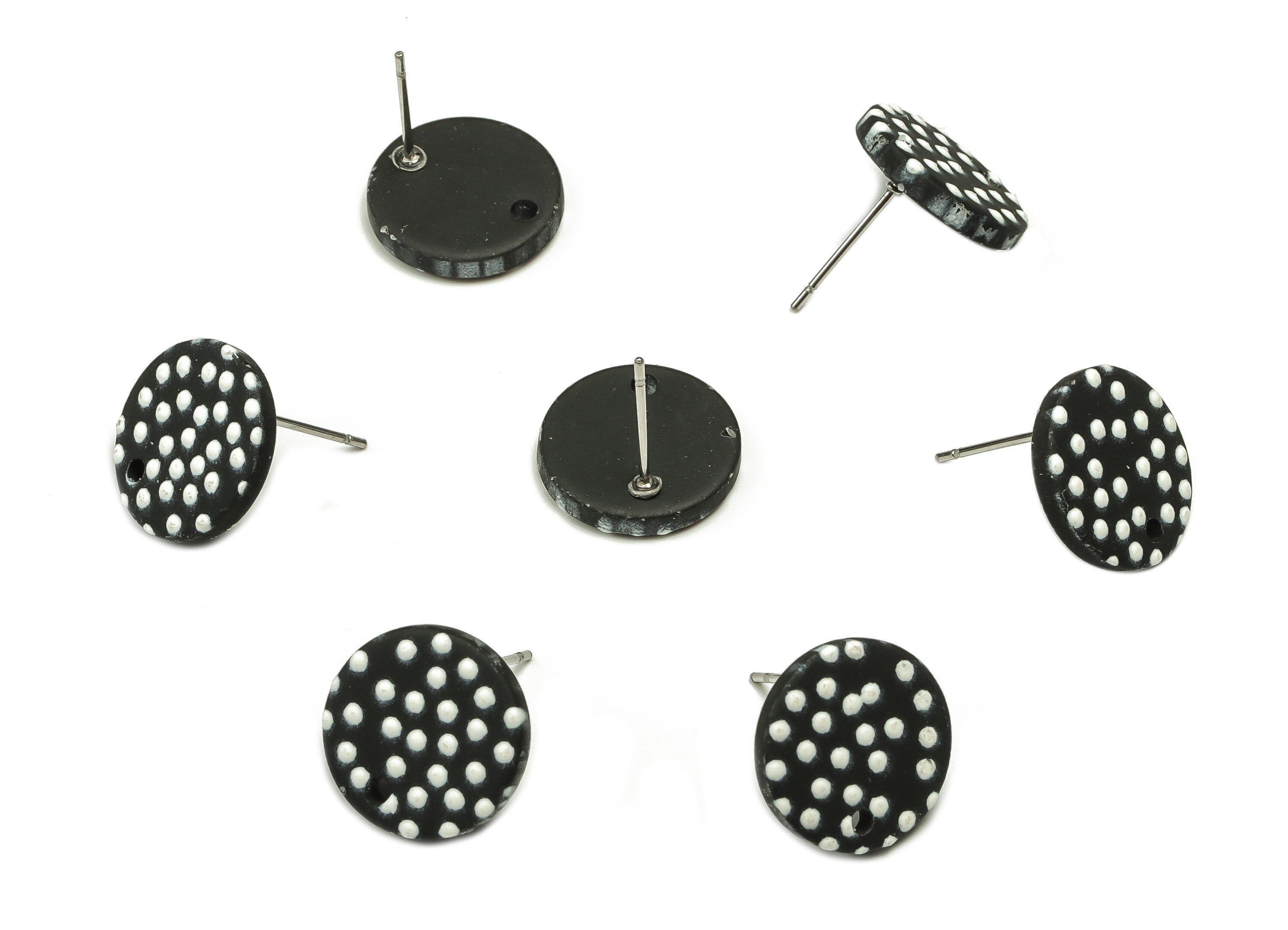 Acrylic Round Earring Stud - Acrylic Round Earring Post - Earring Post Findings - Color Code: A662 - 14.27x14.27x2.55mm - AC1672-A662 - DOMEDBAZAAR