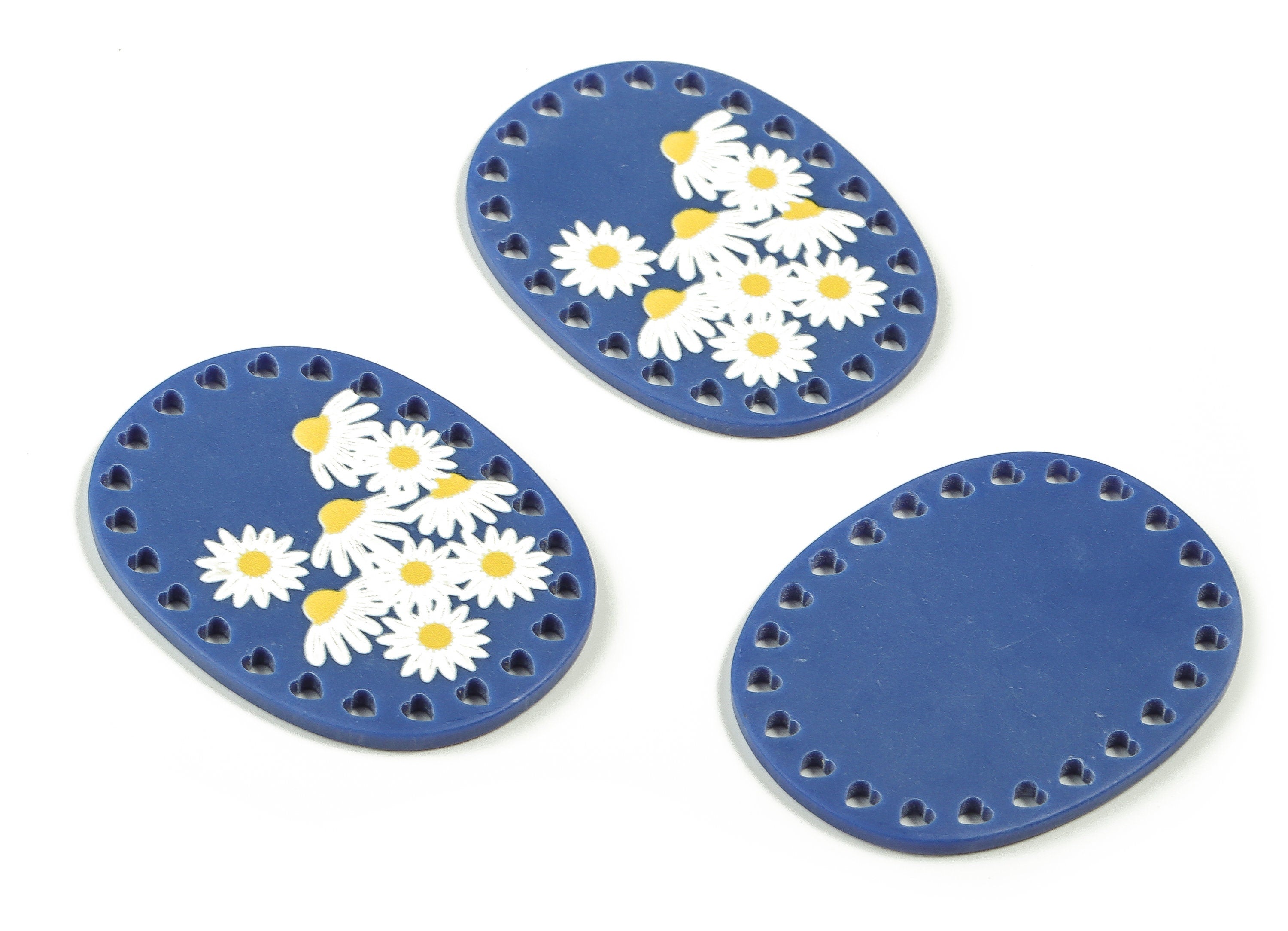 Acrylic Oval Flower Earring Charm – Acrylic White Flowers Pendant - Earring Findings - Jewelry Supplies - 39.55x30.22x2.20mm - AC2313 - DOMEDBAZAAR