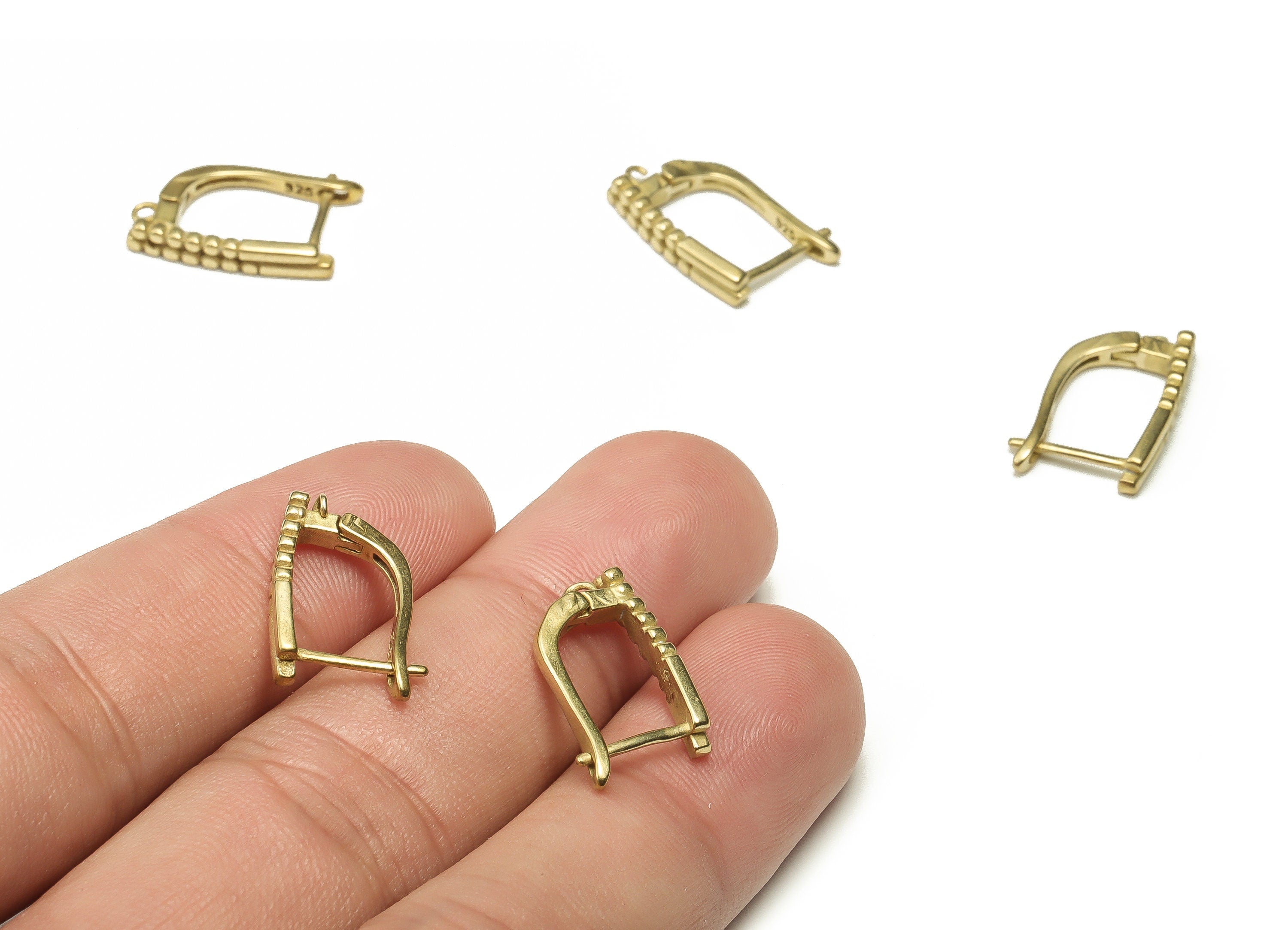 Brass Beaded Earring Stud - Brass Stud Earring With Open Ring – Earring Finding – Jewelry Making Supplies - 11.09x11.06x3.04mm - PP4557 - DOMEDBAZAAR