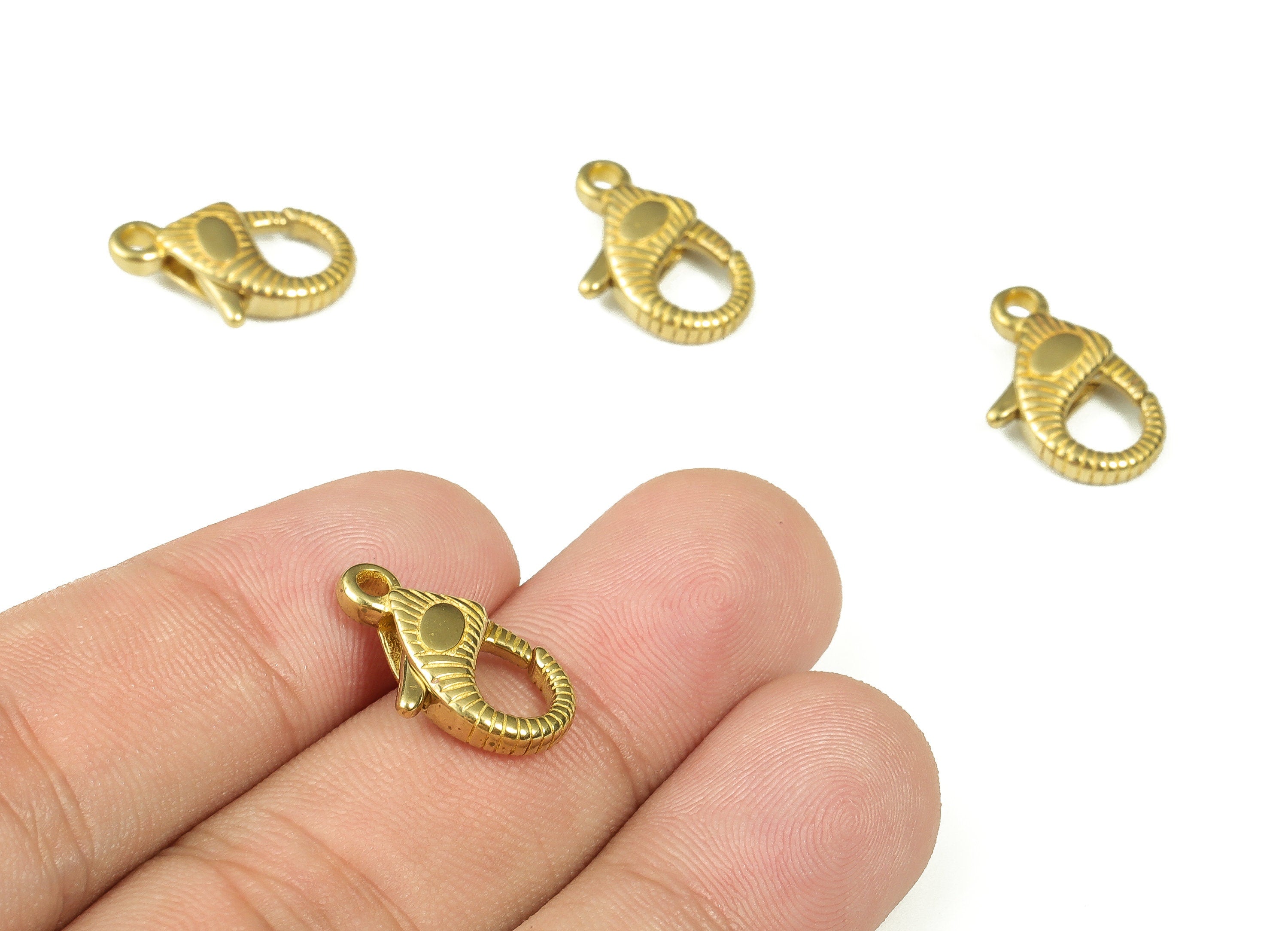 Raw Brass Lobster Clasps - Brass Trigger Clasps – Jewelry Clasps - Brass Parrot Clasp - Jewelry Making Supplies - 17.84x12.09x2.4mm - PP4378 - DOMEDBAZAAR