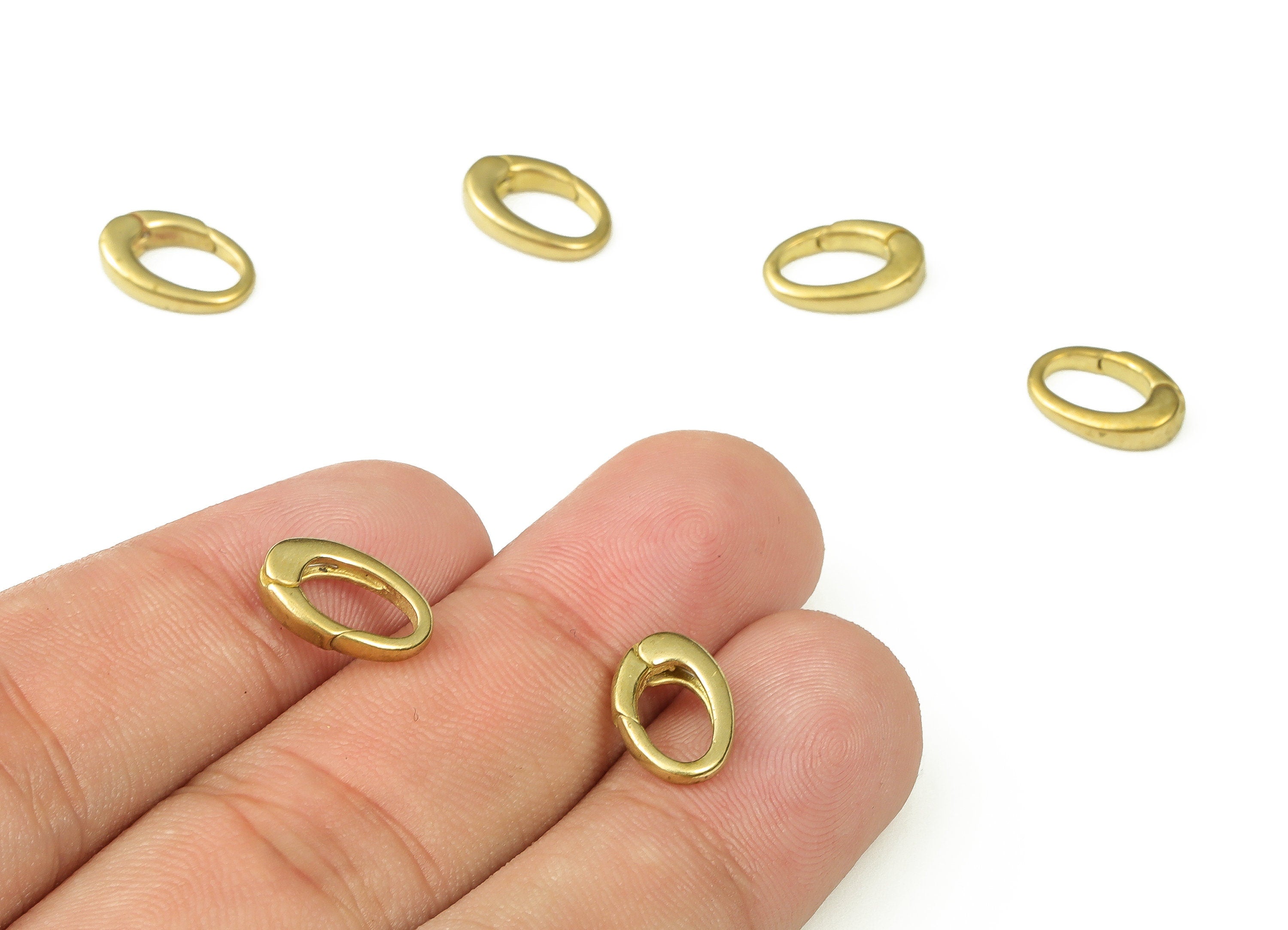 Raw Brass Oval Lobster Claw - Brass Non Trigger Clasps - Brass Parrot Clasp – Jewelry Making Supplies - 11.58x7.86x3.05x0.71mm - PP4380 - DOMEDBAZAAR