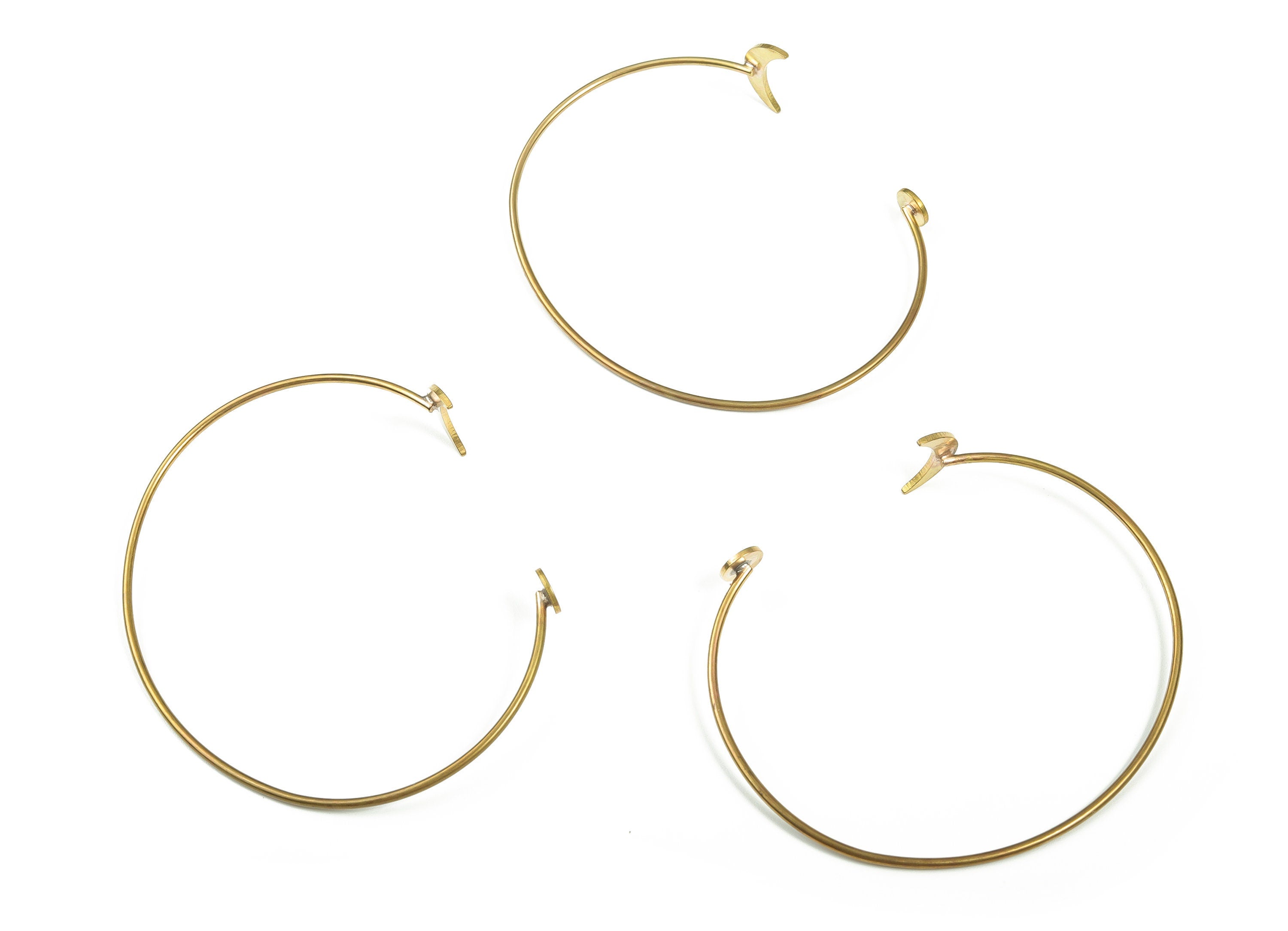 Adjustable Bangle Bracelet - Raw Brass Circle Engraving - Expandable Wire Bangle for Charms - Jewelry Making Supplies - 68x16x1.25mm - BRC10 - DOMEDBAZAAR