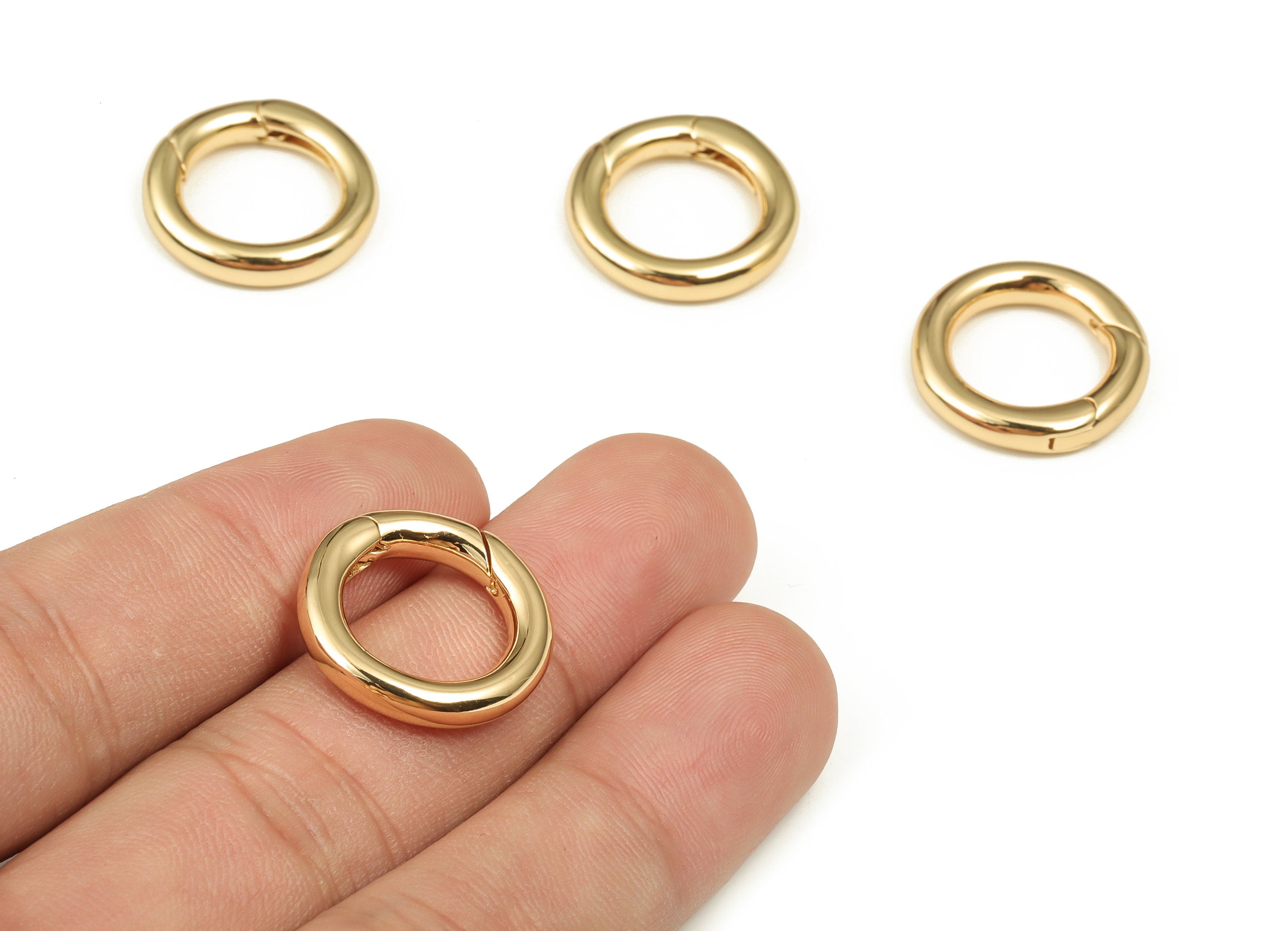 Brass Round Huggie Hoop - Gold Small Hoop Earring – Thick Circle Hoops – 18K Real Gold Plated Brass - 19.86x19.52x3.79mm - RGP3638 - DOMEDBAZAAR
