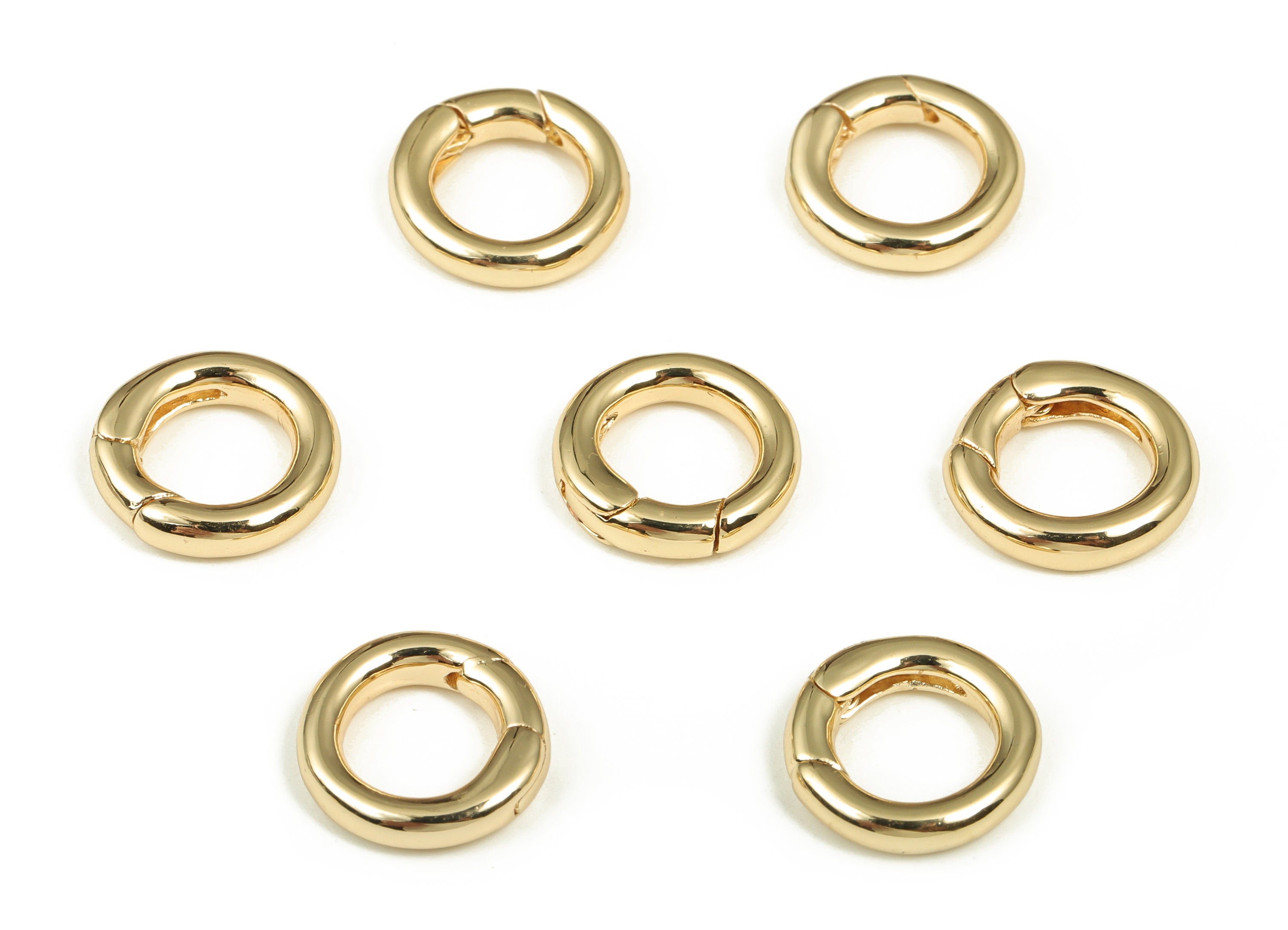 Brass Round Clasp Earring Connector - Gold Circle Parrot Clasp - 18K Real Gold Plated Brass - Jewelry Supplies -13.02x12.95x3.27mm- RGP3635 - DOMEDBAZAAR