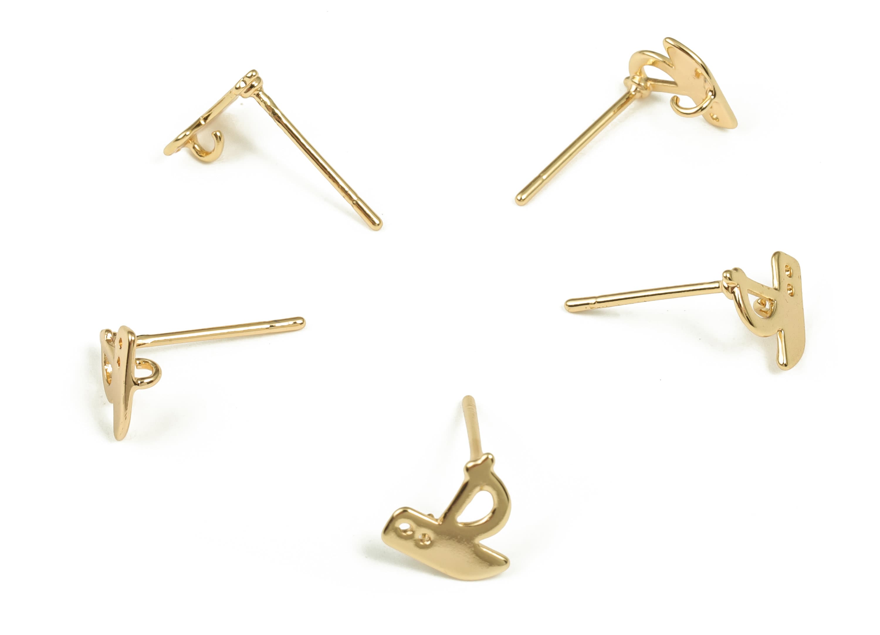 Brass Irregular Earring Stud - Gold Irregular Earring Post - Brass Stud - 18K Real Gold Plated Brass - 8.36x8.03x2.82mm - RGP3594 - DOMEDBAZAAR