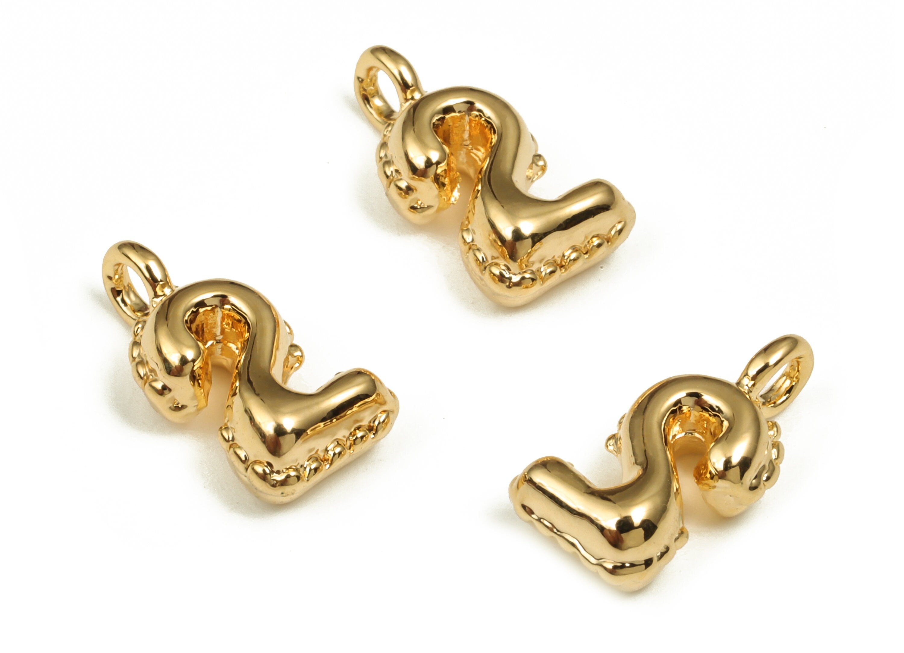Brass Number Charm 2 - Gold Number Pendant Charm - 18K Gold Plated Brass - Numbered Charms - Jewelry Supplies -13.49×6.87×4.52mm- RGP3577-2 - DOMEDBAZAAR
