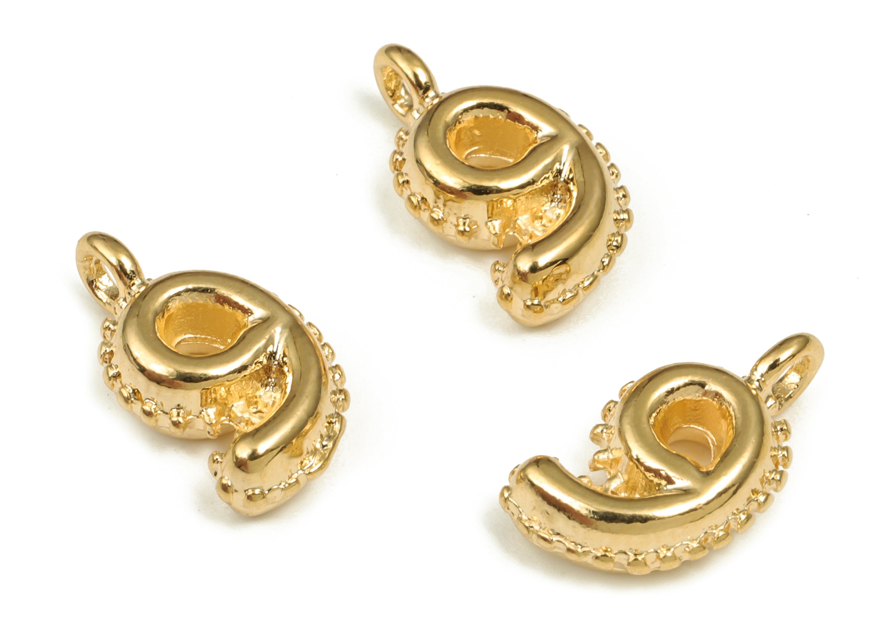 Brass Number Charm 9 - Gold Number Pendant Charm - 18K Gold Plated Brass - Numbered Charms - Jewelry Supplies - 14.57×8.12×3.92mm-RGP3577-9 - DOMEDBAZAAR