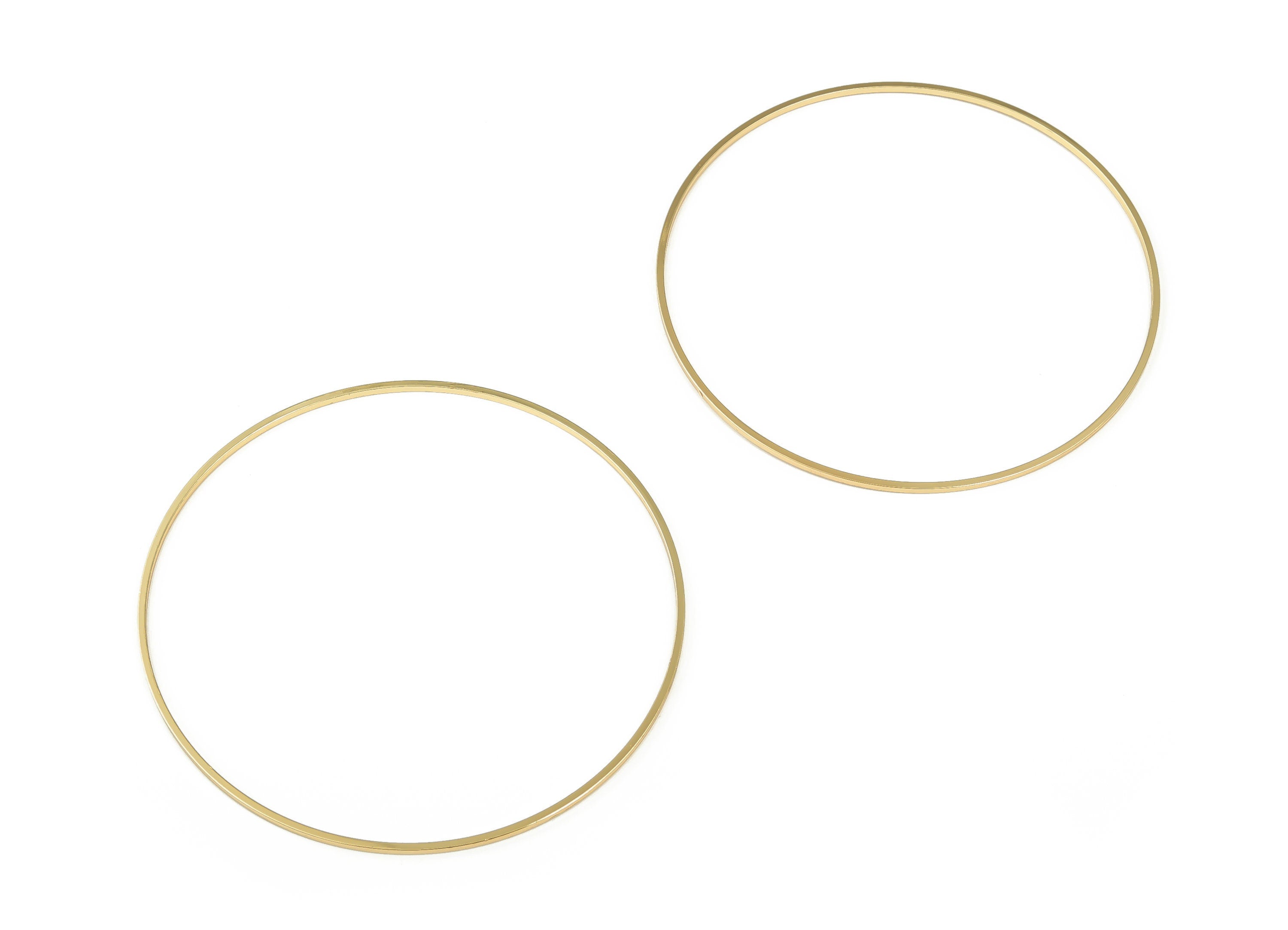 Brass Round Connector - Gold Round Links - Brass Circle Connector - 18K Real Gold Plated  Brass - Jewelry Supplies - 60x1x1mm - RGP3310-60 - DOMEDBAZAAR