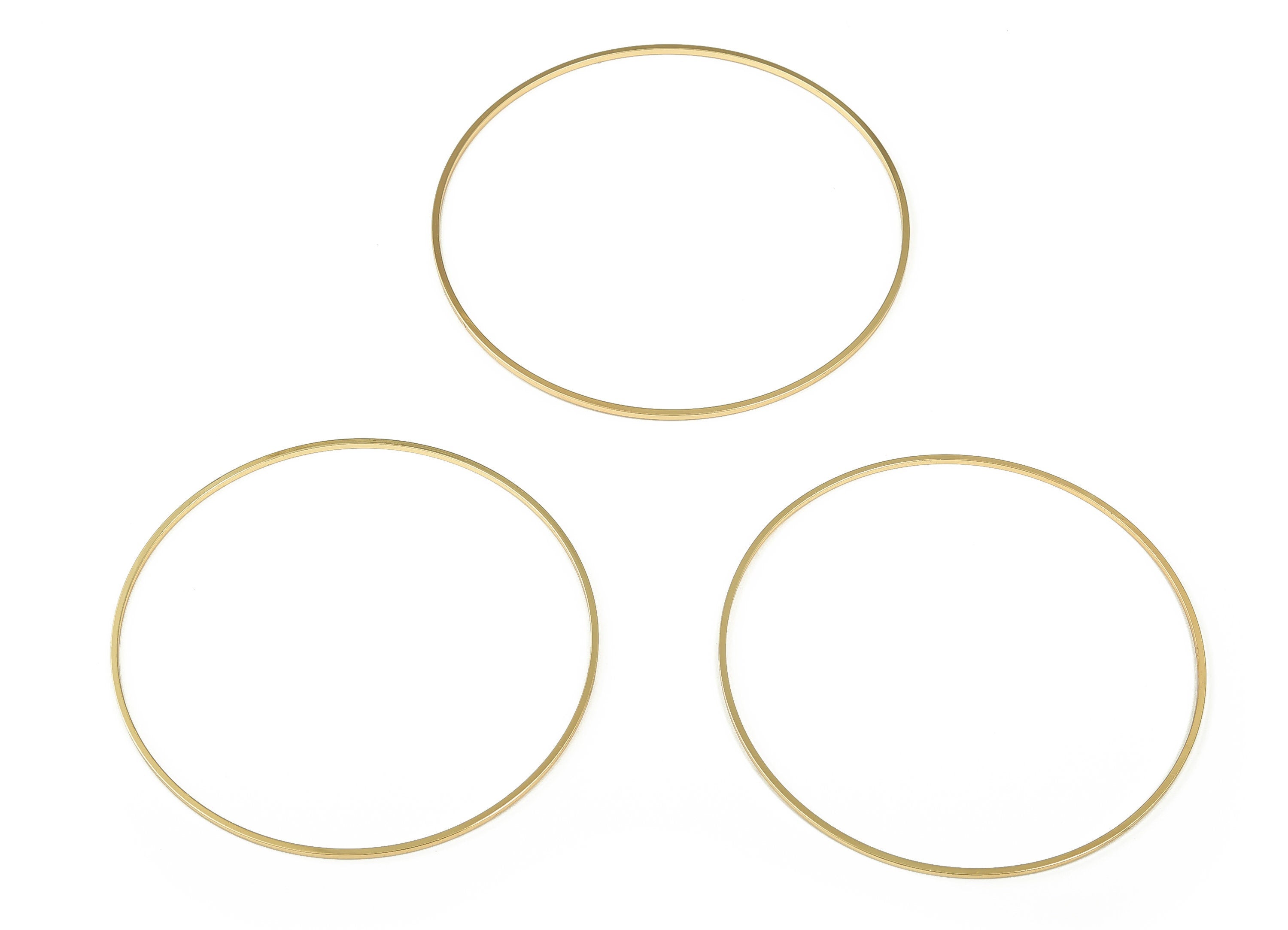 Brass Round Connector - Gold Round Links - Brass Circle Connector - 18K Real Gold Plated  Brass - Jewelry Supplies - 60x1x1mm - RGP3310-60 - DOMEDBAZAAR