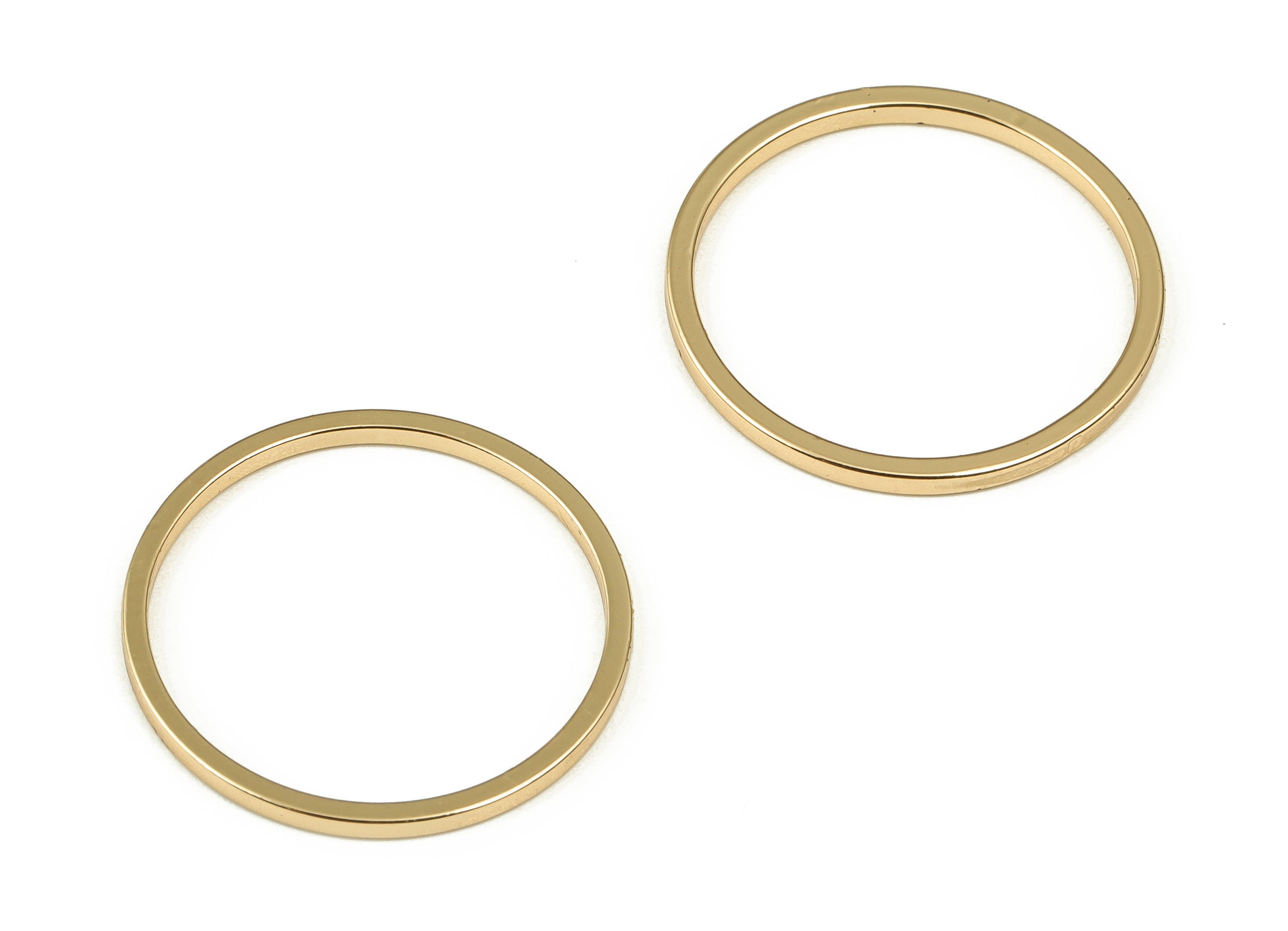 Brass Round Connector - Gold Round Links - Brass Circle Connector - 18K Real Gold Plated Brass - Jewelry Supplies - 18x1x1mm - RGP3310-18 - DOMEDBAZAAR
