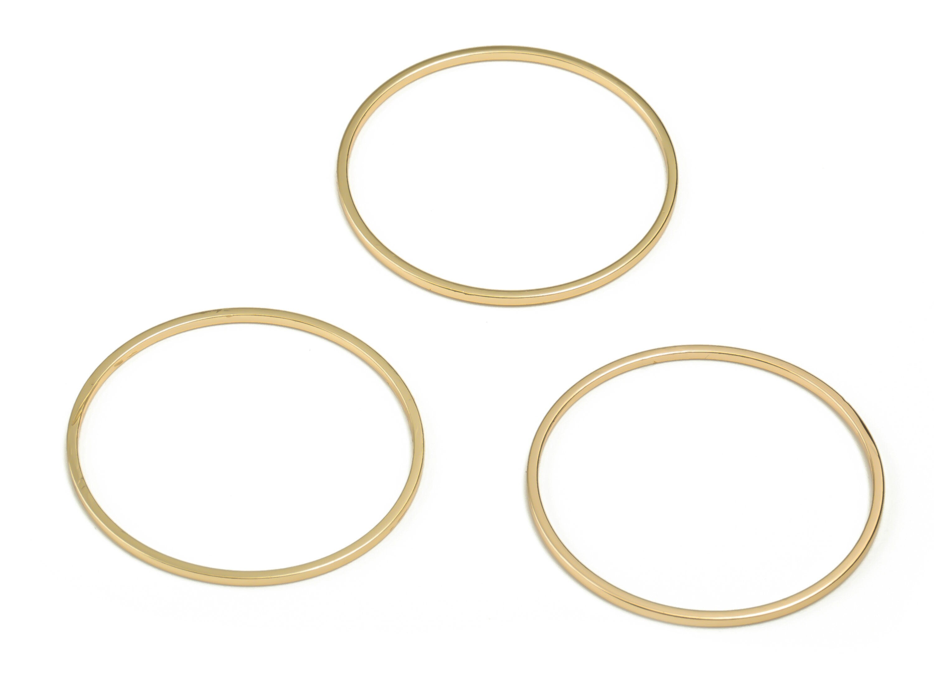 Brass Round Connector - Gold Round Links - Brass Circle Connector - 18K Real Gold Plated Brass - Jewelry Supplies - 25x0.8x0.8mm -RGP3313-25 - DOMEDBAZAAR