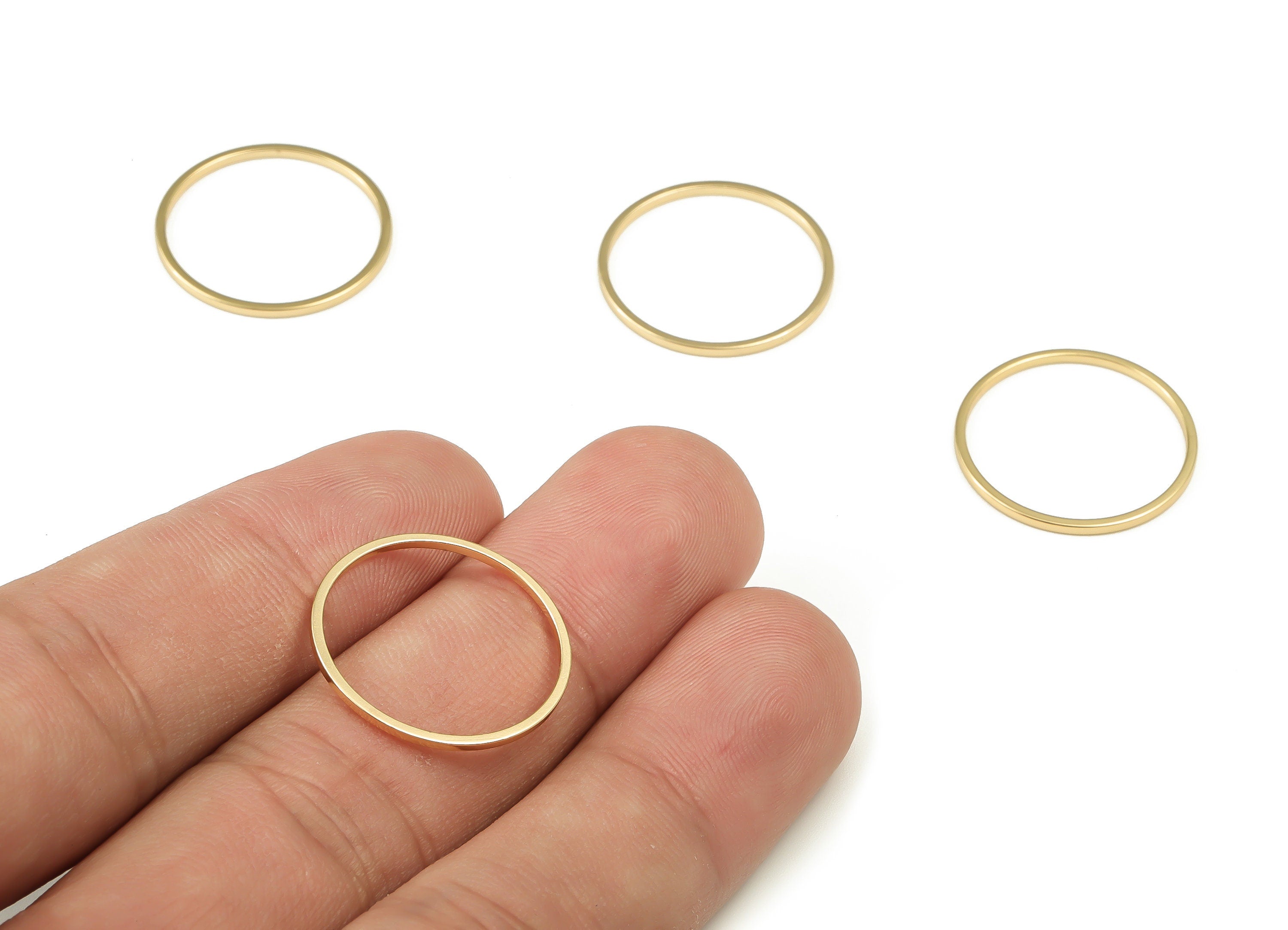 Brass Round Connector - Gold Round Links - Brass Circle Connector - 18K Real Gold Plated Brass - Jewelry Supplies - 20x1x0.94mm - RGP3313-20 - DOMEDBAZAAR