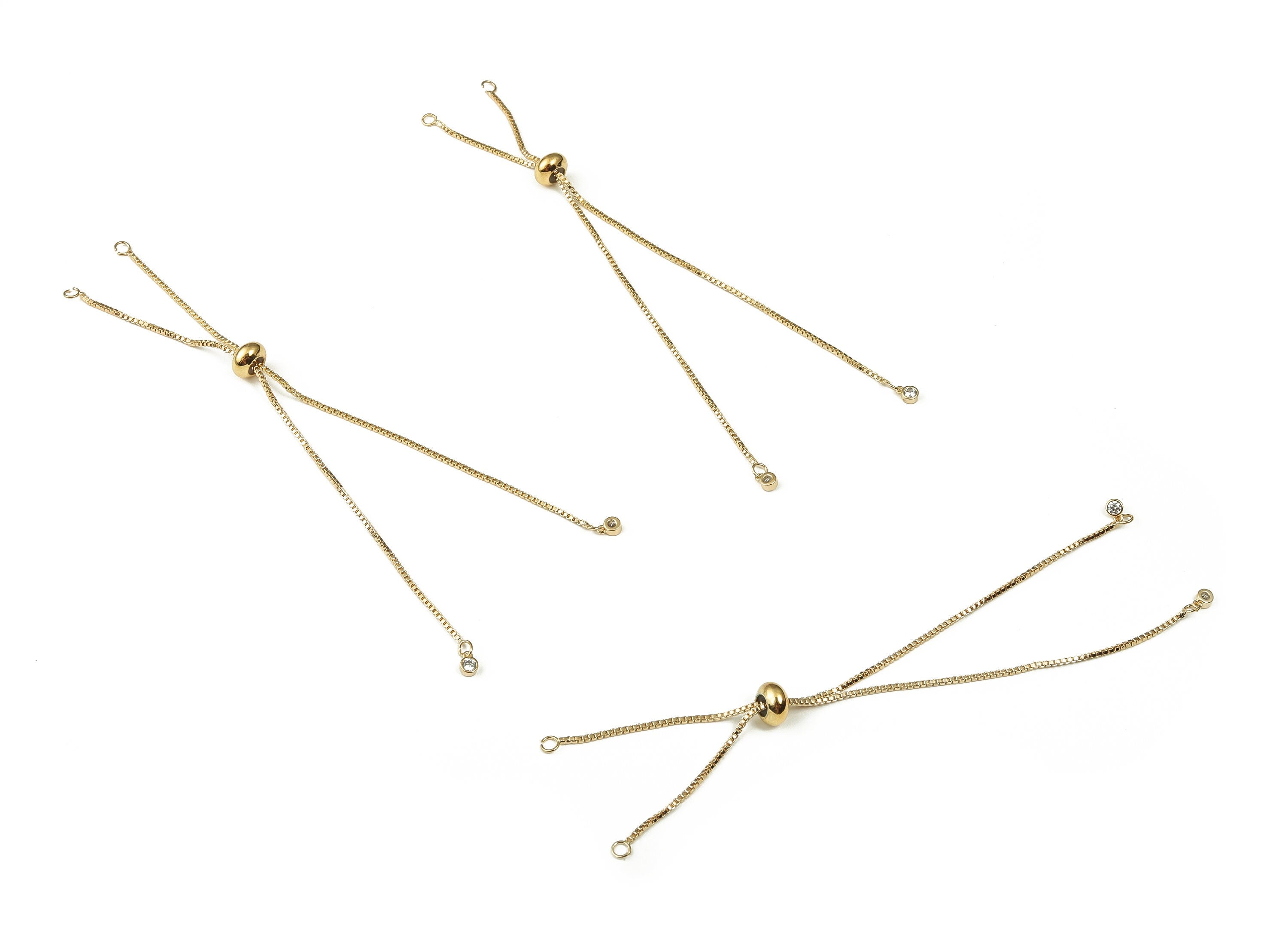 Brass Long Earrings With Zircons - Long Gold Earrings - Statement Earrings - 18K Real Gold Plated Brass - 123.7x7.47x1.29mm - RGP3332 - DOMEDBAZAAR